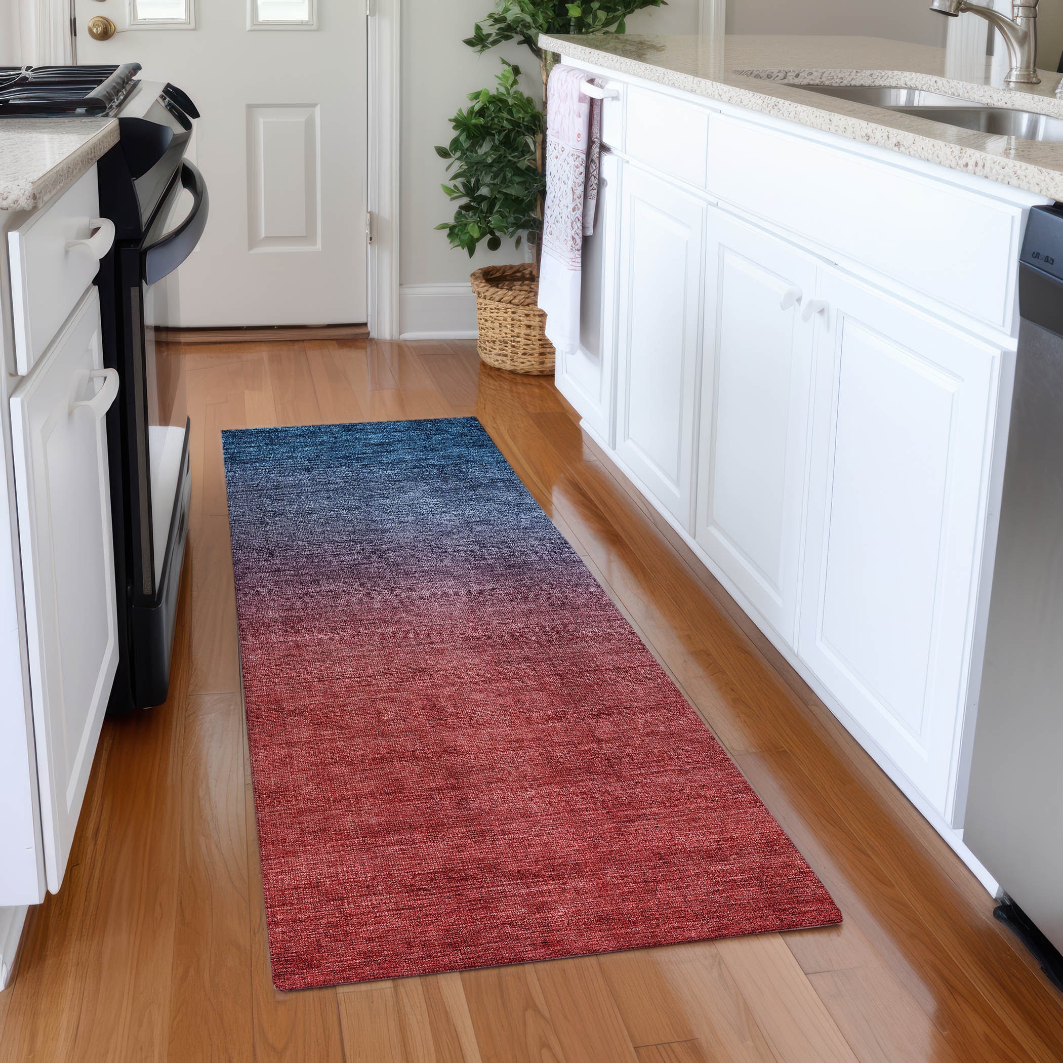 Addison Rugs ACN587NA2X8 Chantille ACN587NA 2 x 7 (ft) Polyester Navy Rectangular Indoor/Outdoor Geometric Moroccan Machine washable Runner rug