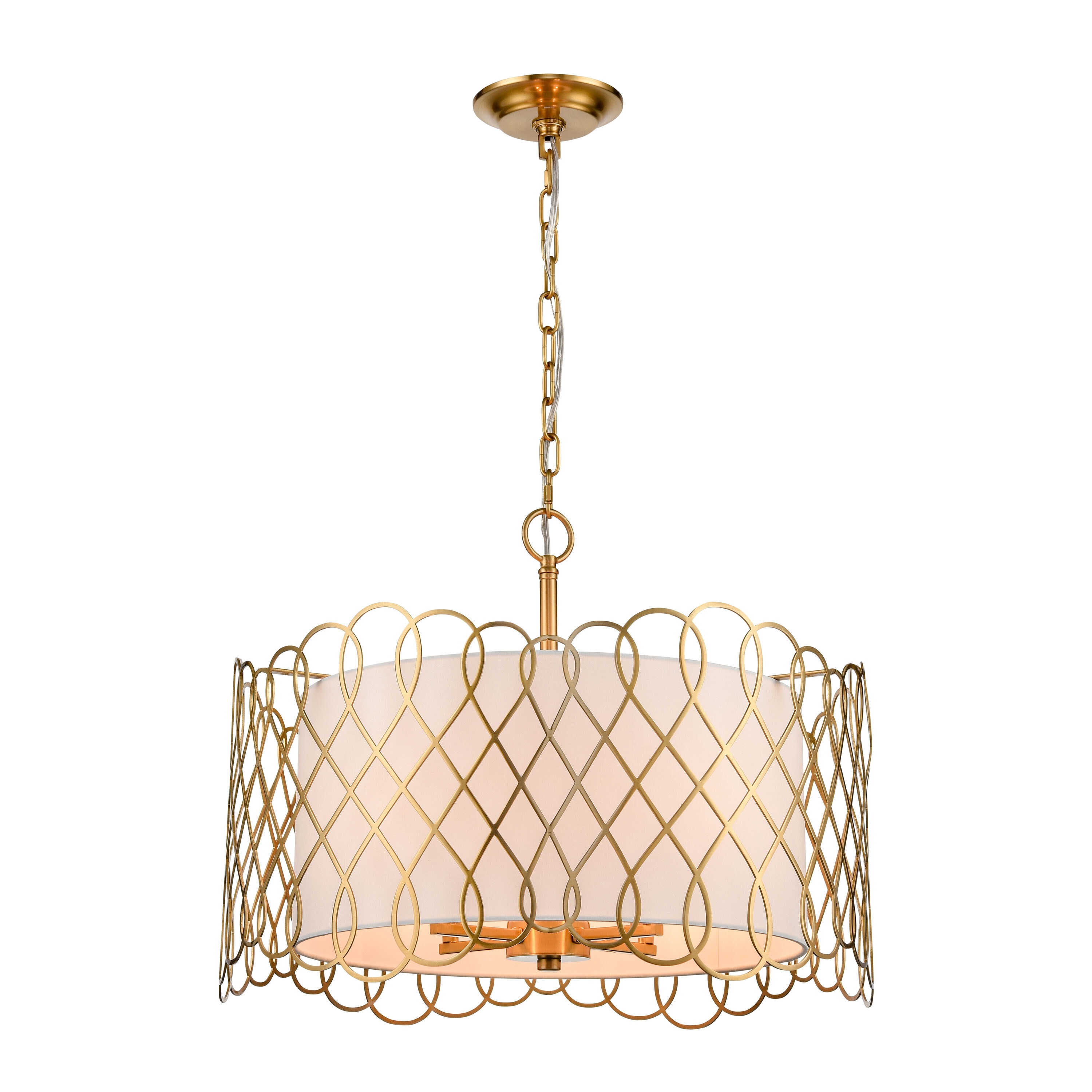 Westmore by ELK Lighting LW-20240605116 Calla 4 -Light Satin Brass Transitional Geometric Hanging Pendant light