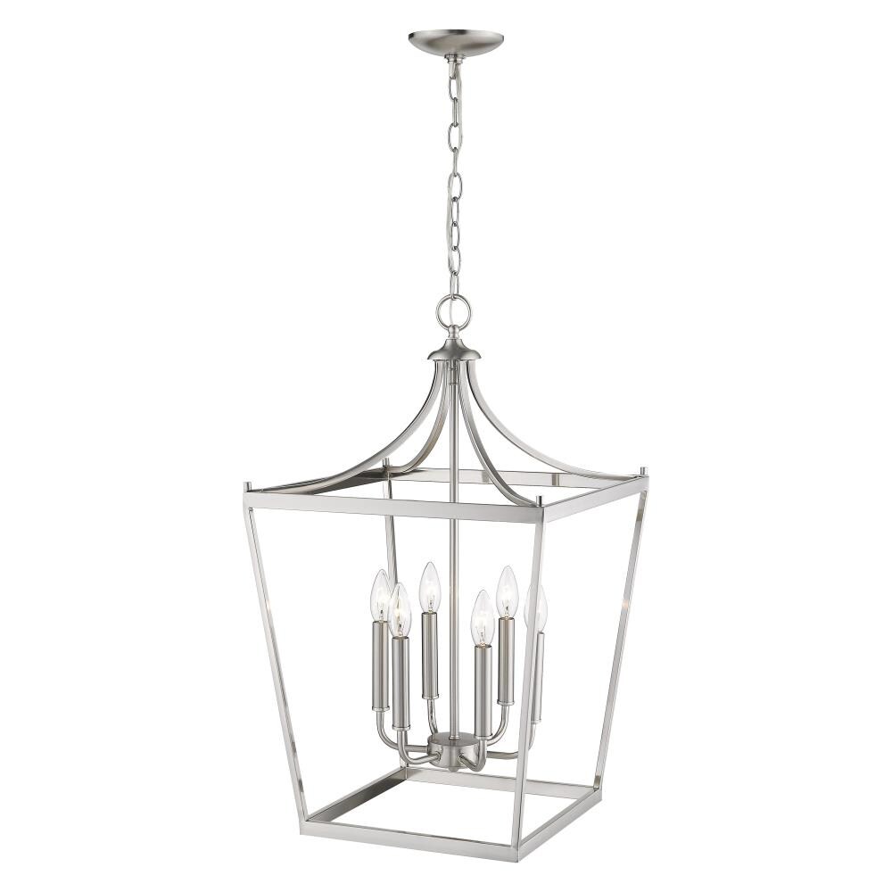 Kennedy Satin Nickel 6-Light Open Cage Chandelier