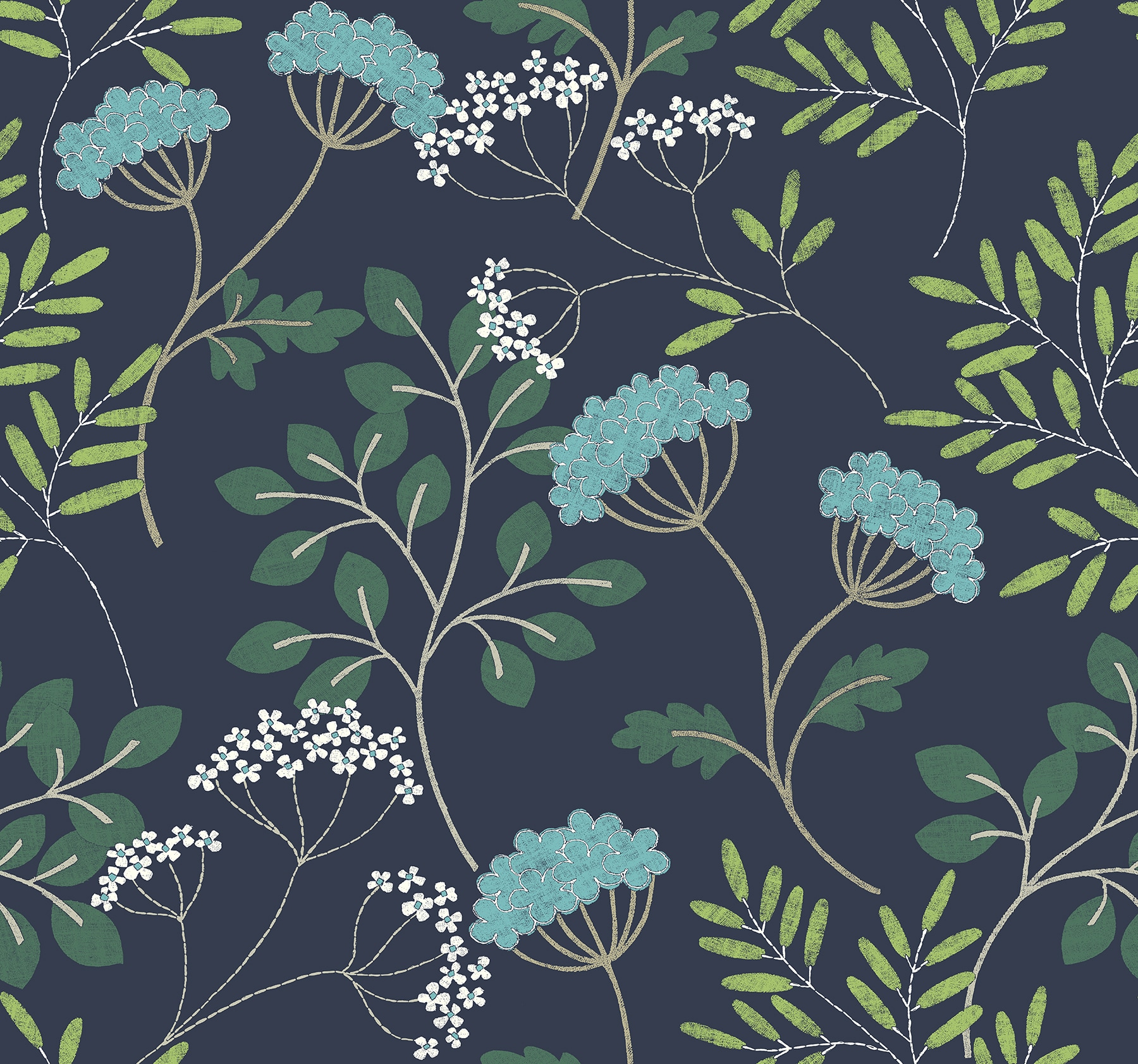 Scott Living 2975-87541 60.8-Sq. Feet Navy Non-woven Ivy/Vines Unpasted Wallpaper
