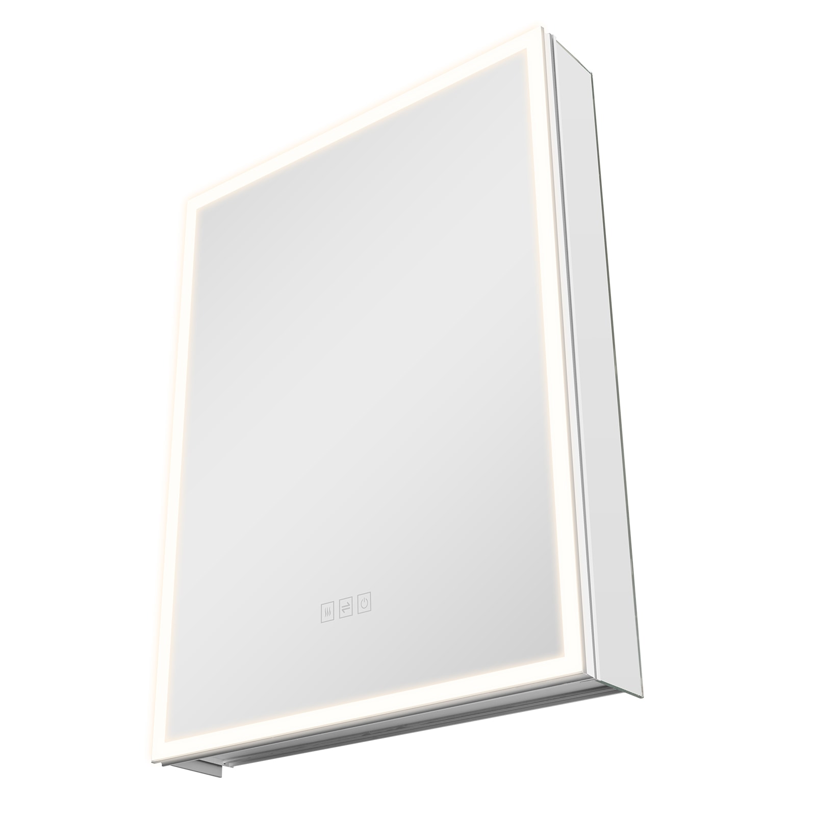 VEVOR LEDJXJJ2432IJR2XO1V1 Lighted Mirror Medicine Cabinet 24-in x 32-in x 4.9-in Silver Soft Close Bathroom Wall Cabinet