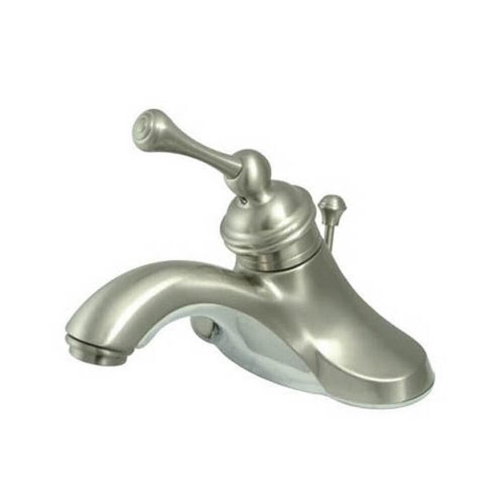 Elements of Design EB3548BL Hot Springs Brushed Nickel 1-handle 4-in Centerset Bathroom Sink Faucet with Drain