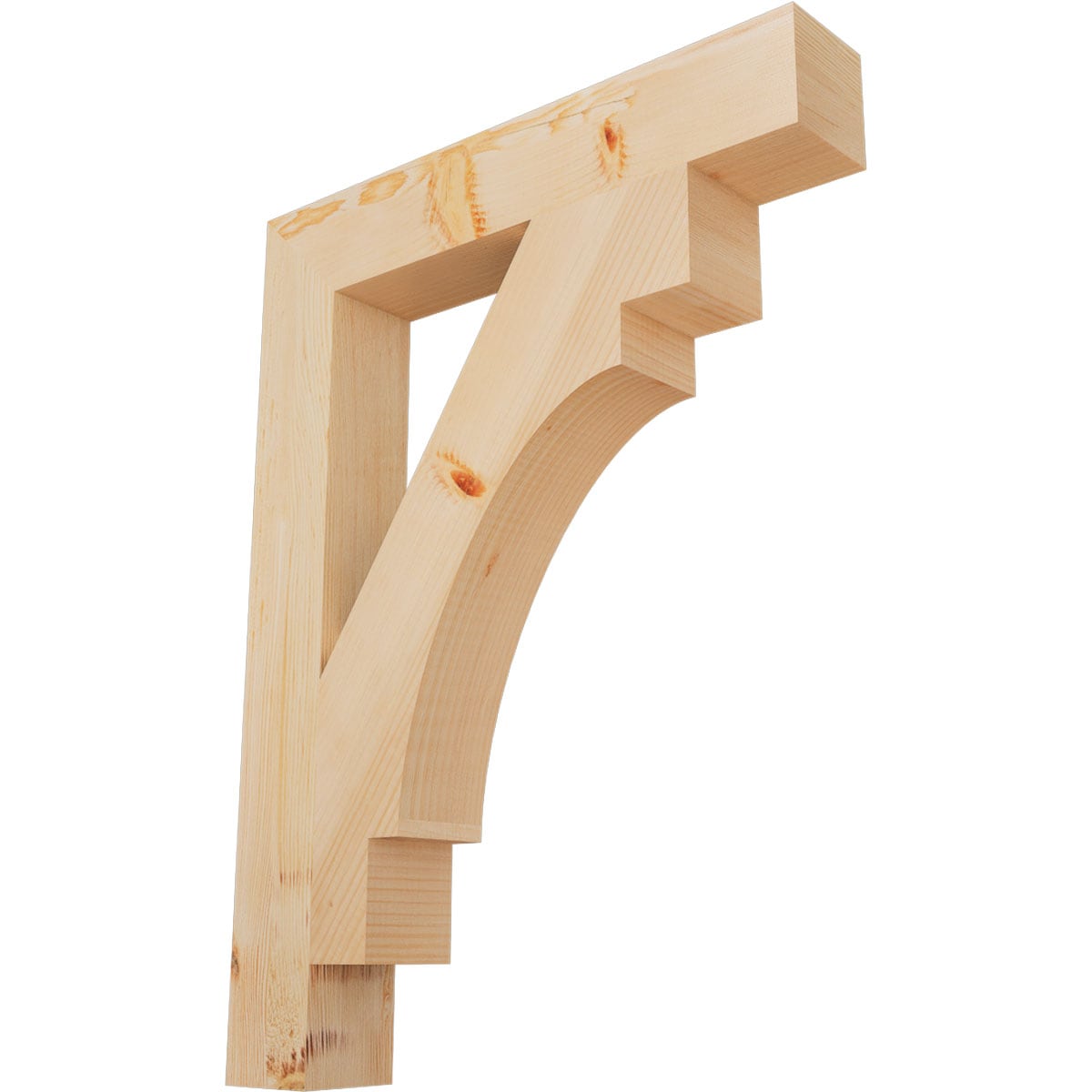 Ekena Millwork BKT04X24X32MRC05SDF Merced block smooth 3-1/2-in x 24-in x 32-in Douglas fir Brown Wood Standard bracket