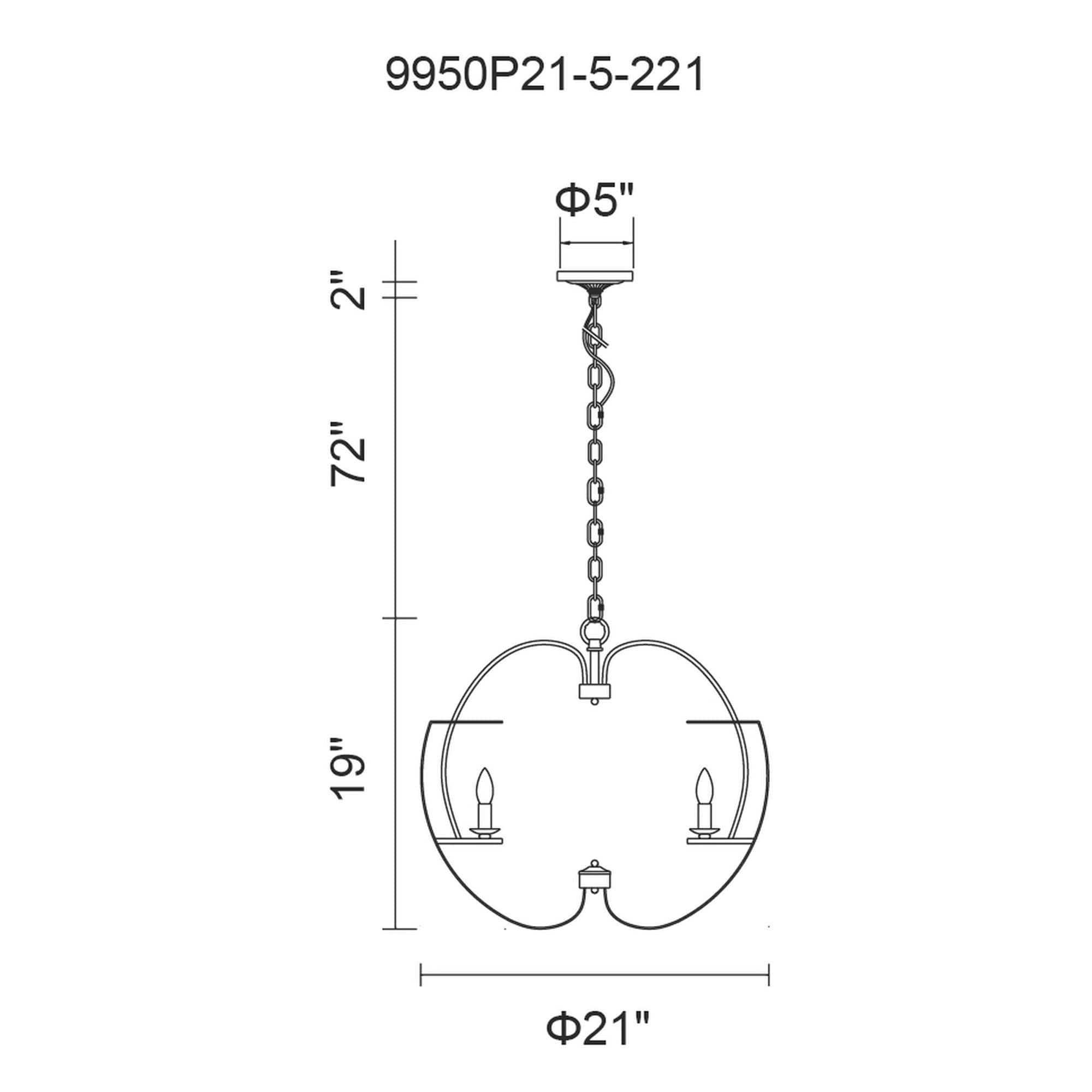 CWI Lighting 9950P21-5-221 b090015 - View #6