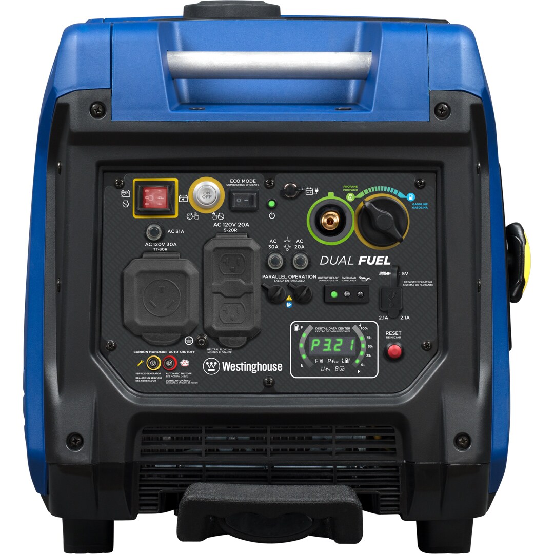 Westinghouse WGEN5300DFC WGen5300DFc - 5300 Watt Electric Start Dual-Fuel  Portable Generator w/ Wireless Remote Start, RV Outlet & CO Sensor CARB