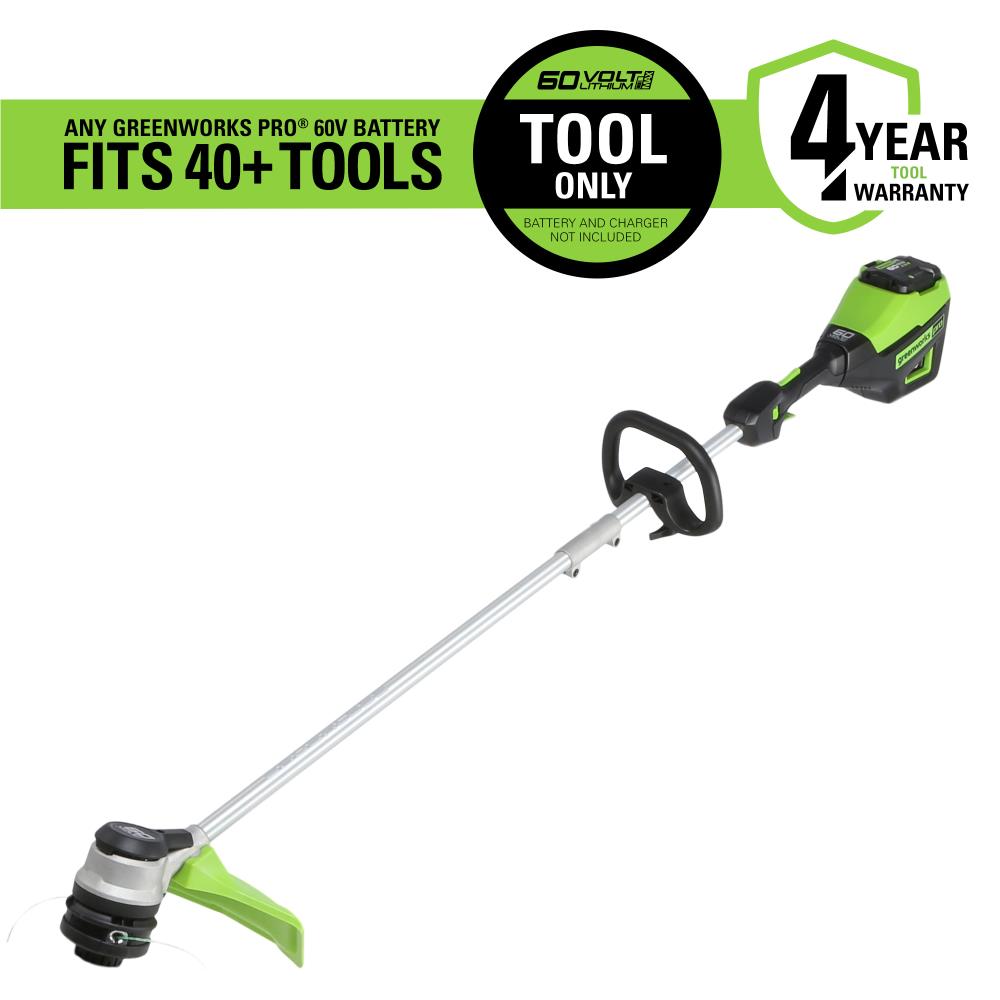 Greenworks Pro ST60L02 60-volt Max 16-in Straight Shaft Battery String Trimmer (Battery and Charger Not Included)