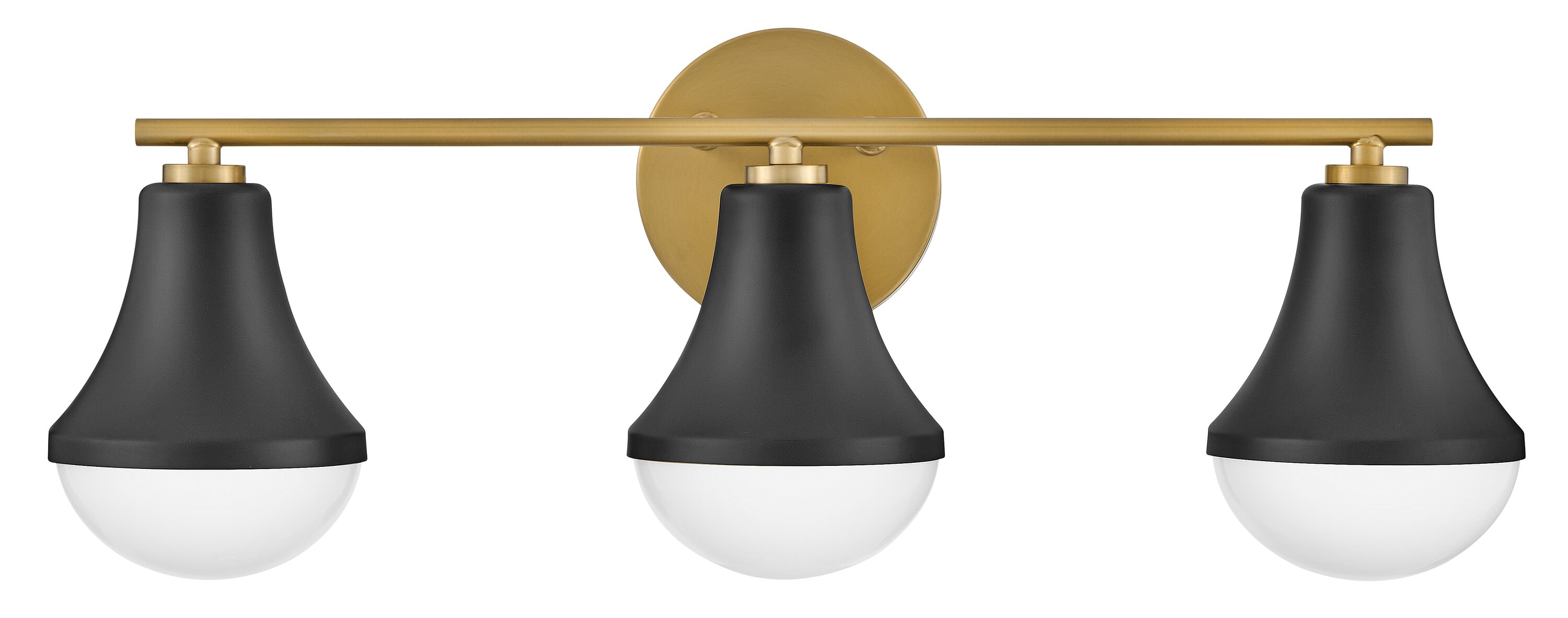 Lark 85513BK Haddie 24-in 3 -Light Satin Black Traditional Vanity light