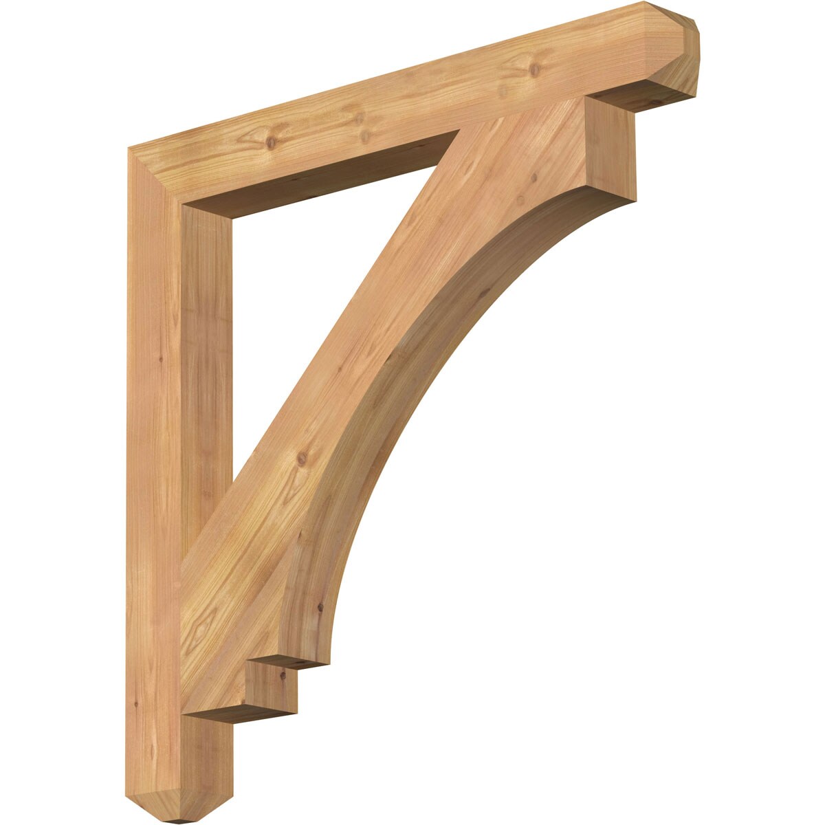 Ekena Millwork BKT04X32X32IMP04SWR Imperial craftsman smooth 3-1/2-in x 32-in x 32-in Western red cedar Brown Wood Standard bracket