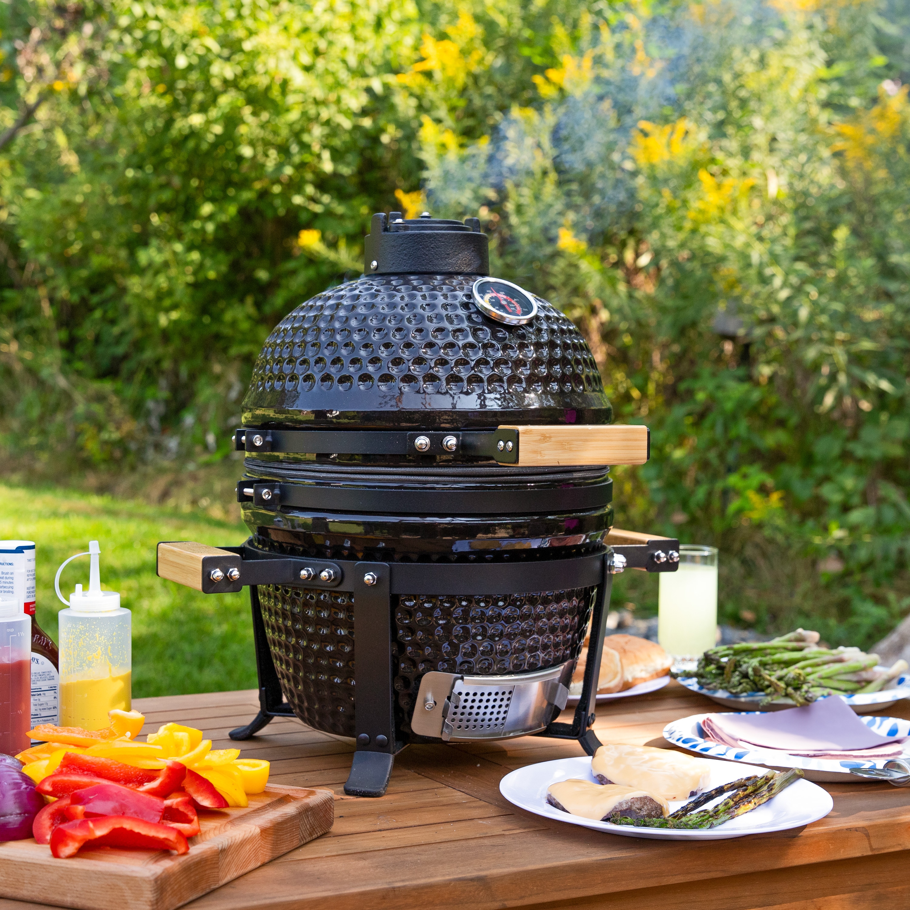 Sunnydaze Decor APX-3841 Kamado Grill 11-Inches W Black Kamado Charcoal Grill