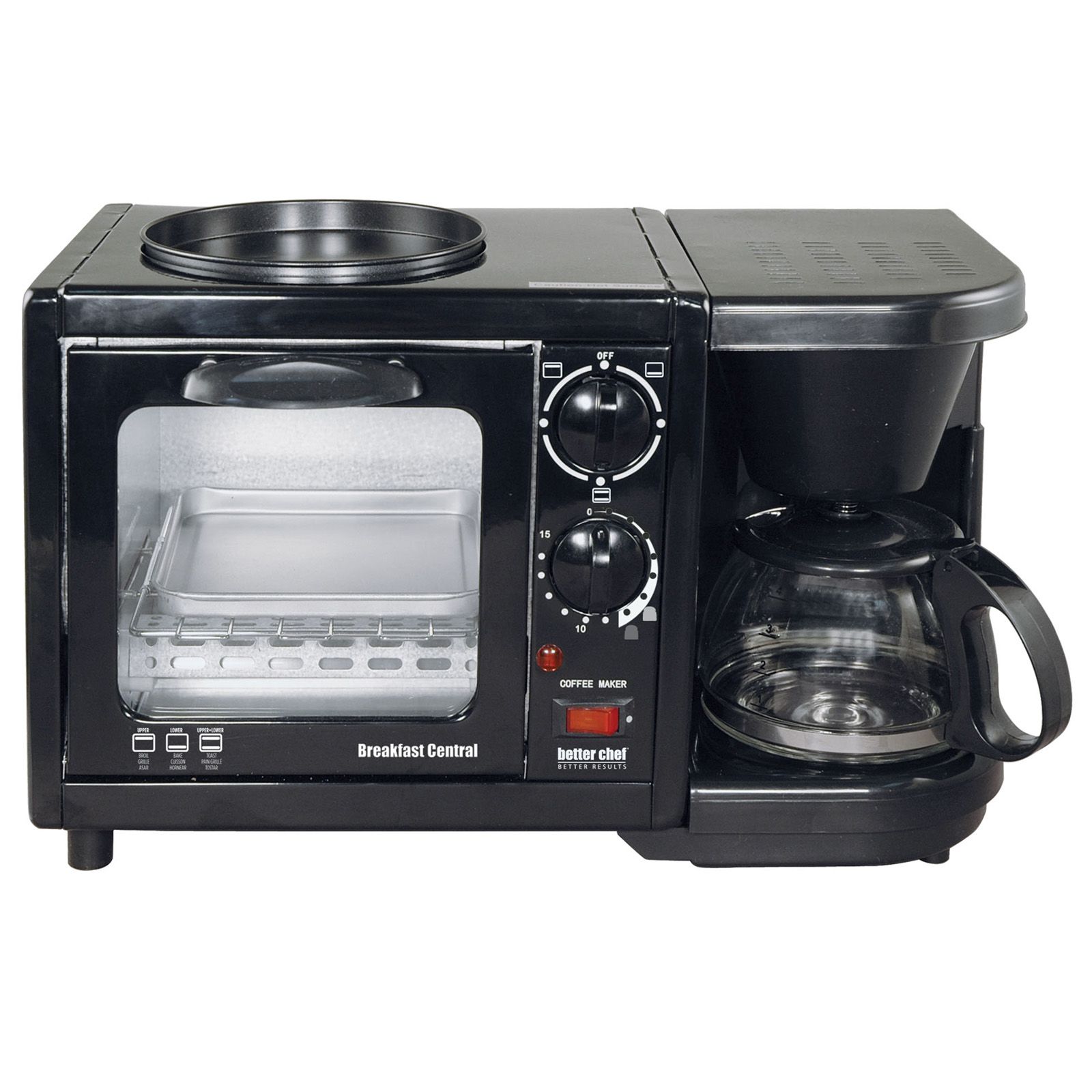 Better Chef Breakfast Central 2-Slice Black Convection Toaster Oven ...