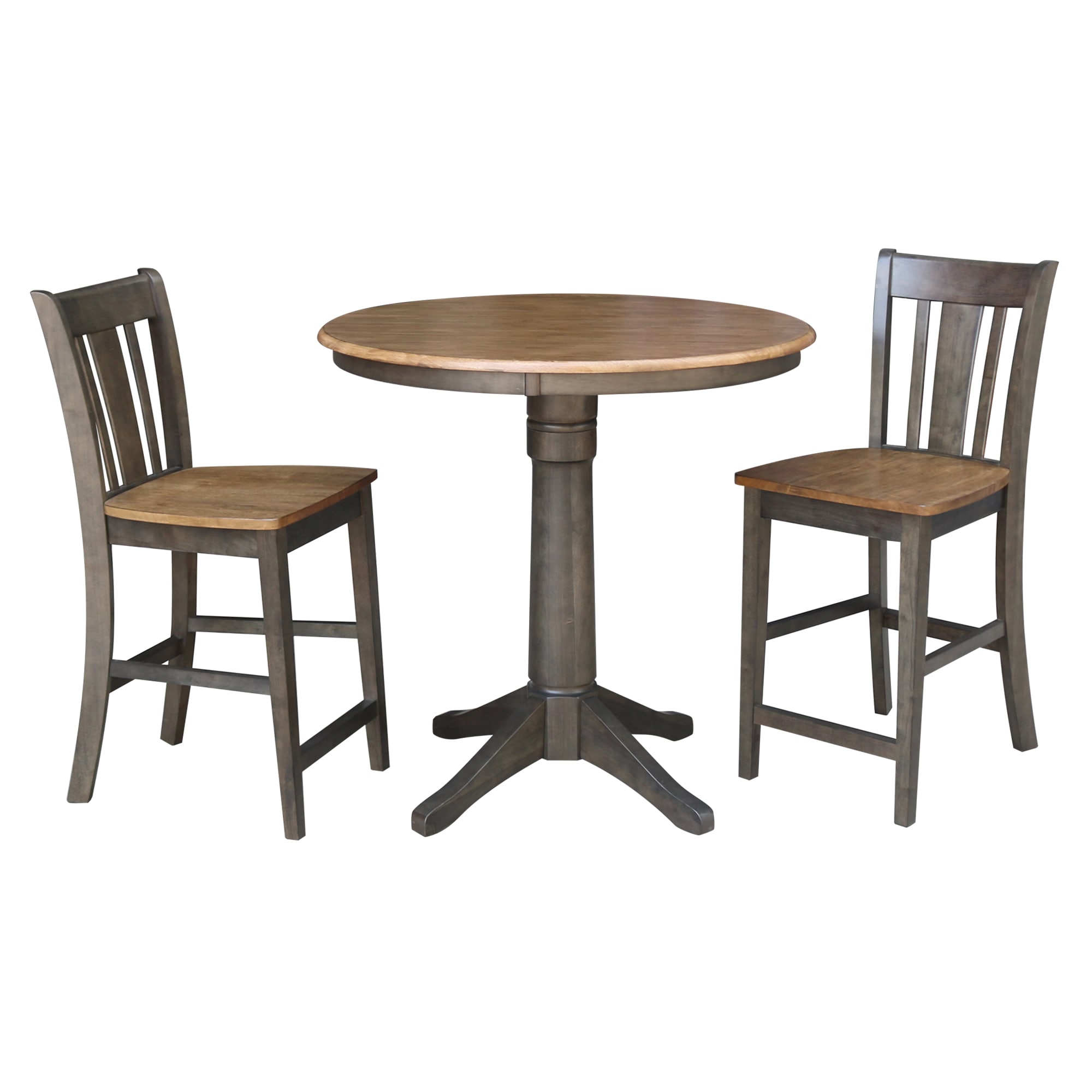 International Concepts Hickory/Washed Coal Casual Dining Room Set with ...