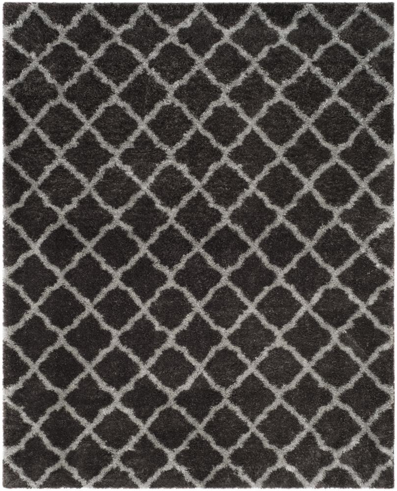 Safavieh SGI322D-8 Indie Borasic Shag 8 x 10 (ft) Loomed Synthetic Dark Gray/Gray Rectangular Indoor Trellis Area rug