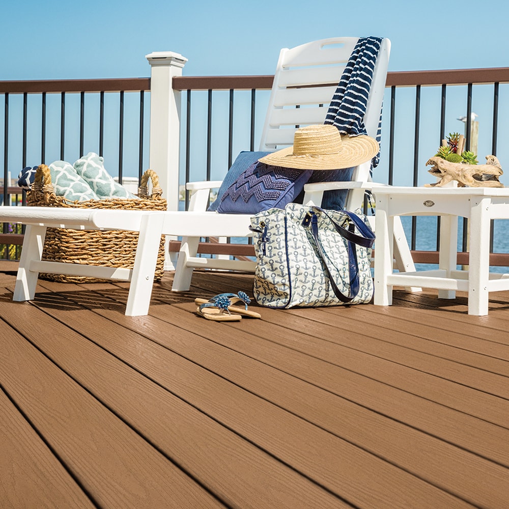 Trex Enhance Basics 16 Ft Beach Dune Grooved Composite Deck Board In The Composite Deck Boards 0879