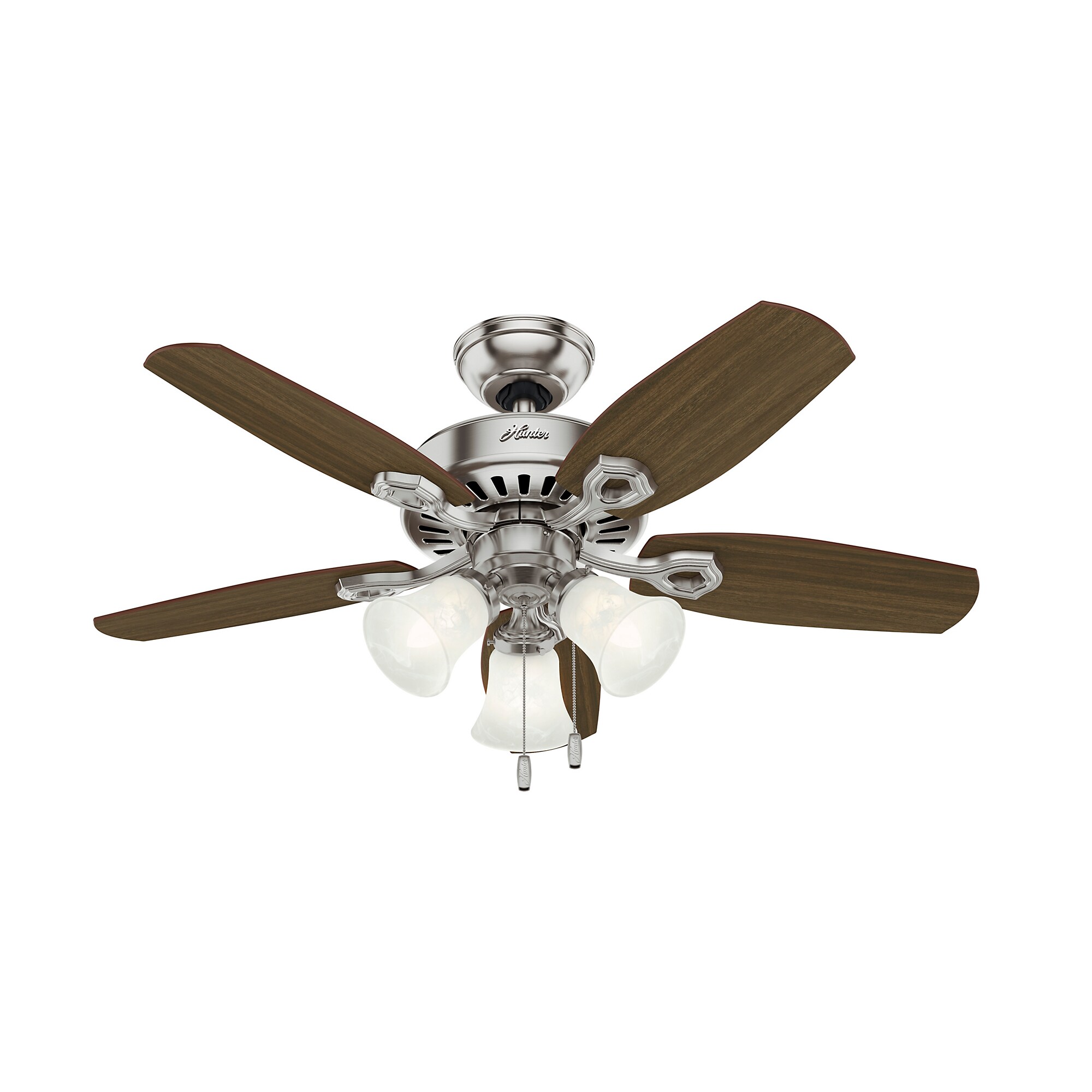 Hunter Builder 42 In Brushed Nickel Indoor Ceiling Fan With Light 5 Blade The Fans Department At Lowes Com