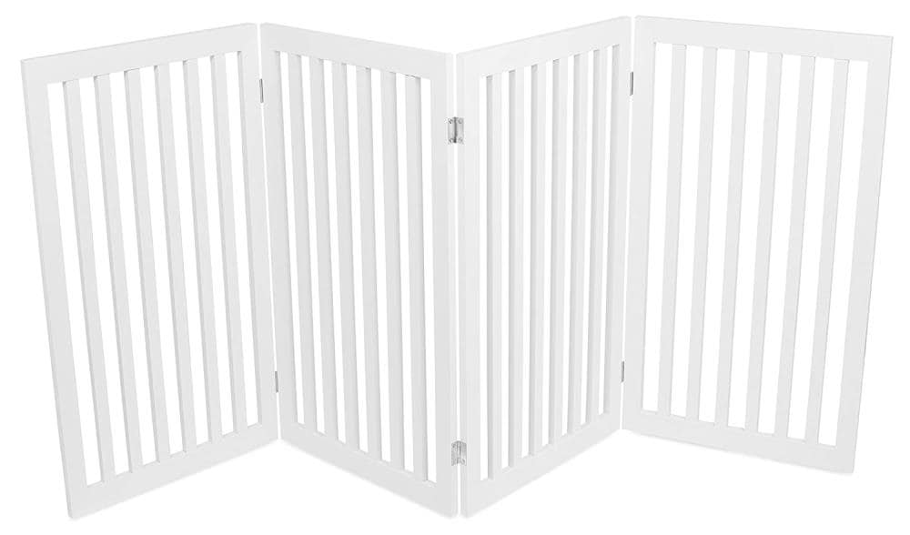 BirdRock Home 36-in H Freestanding Expandable White Wood Pet Gate 10232 ...