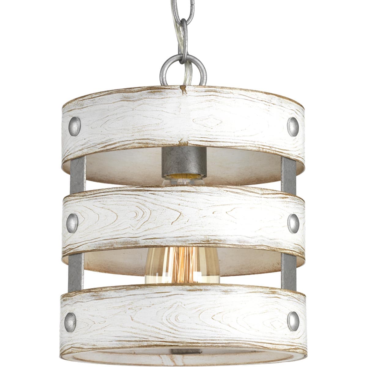 Progress Lighting P500022-141 Gulliver Galvanized Farmhouse Cylinder Small Hanging Pendant light