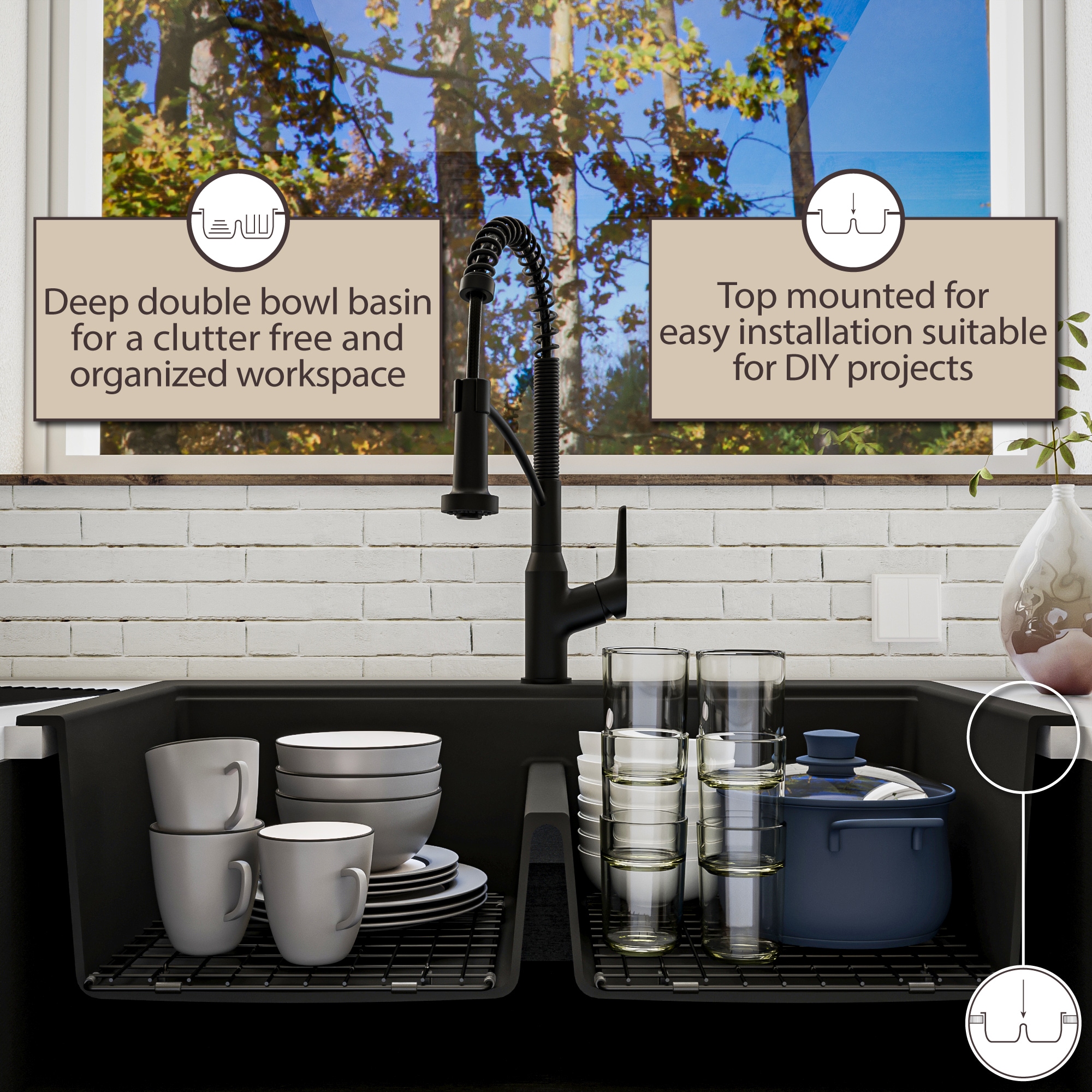 allen + roth PLLQTWS880BLKIT Kitchen-Sinks - View #7