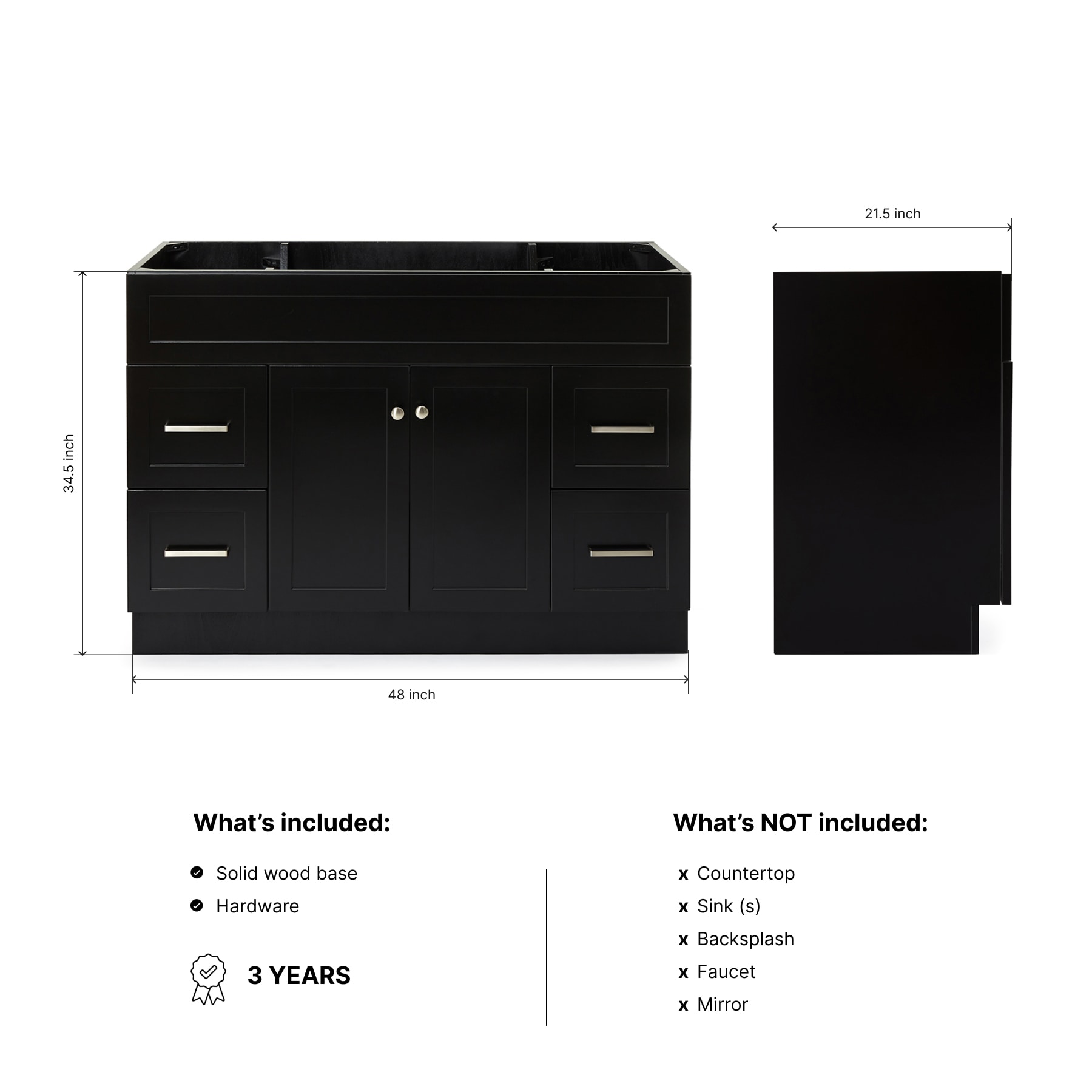 ARIEL F048S-BC-BLK vanities - View #4