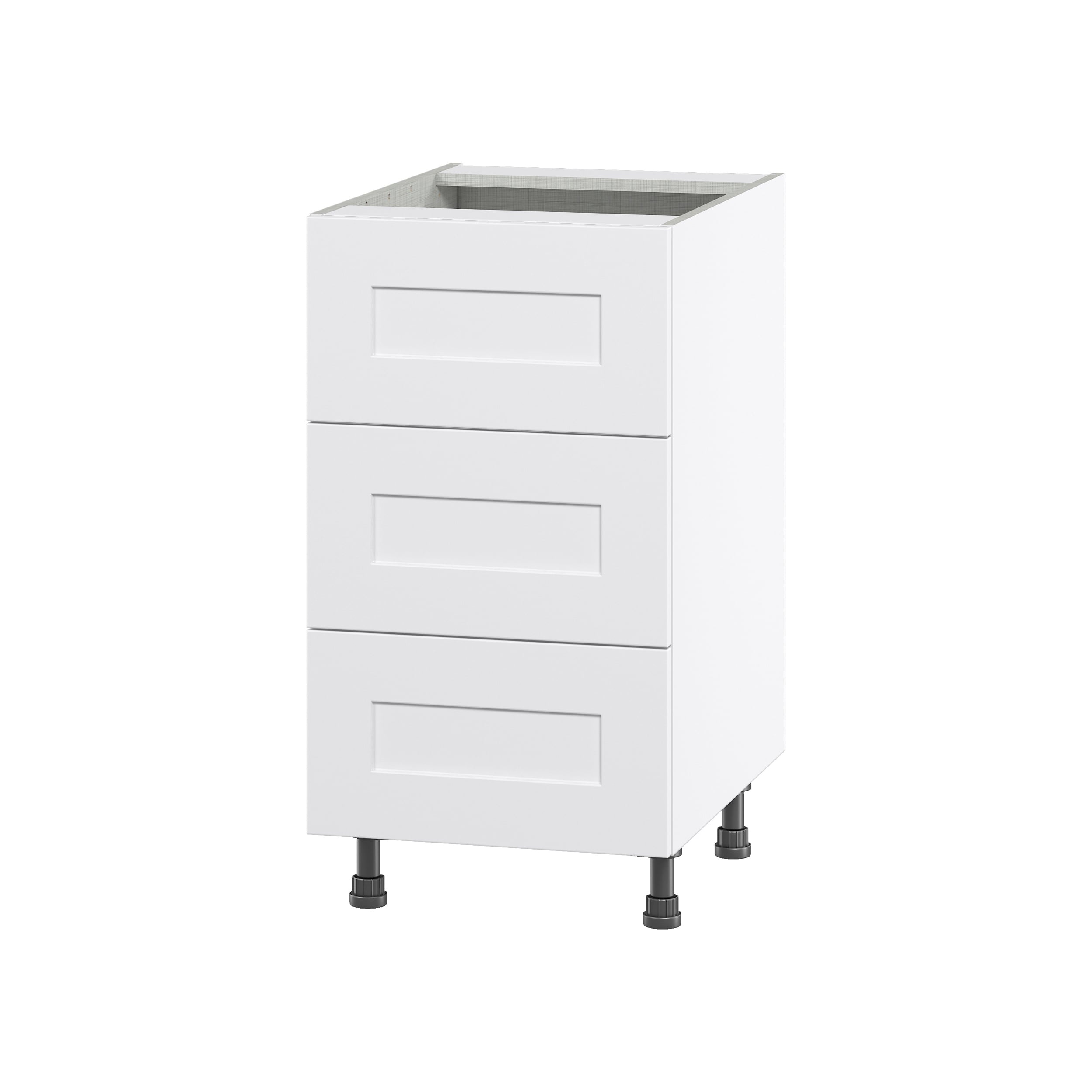 Hugo&Borg Jolie 15-in W x 34.5-in H x 24-in D Warm White 3-Drawer Base Fully Assembled Cabinet