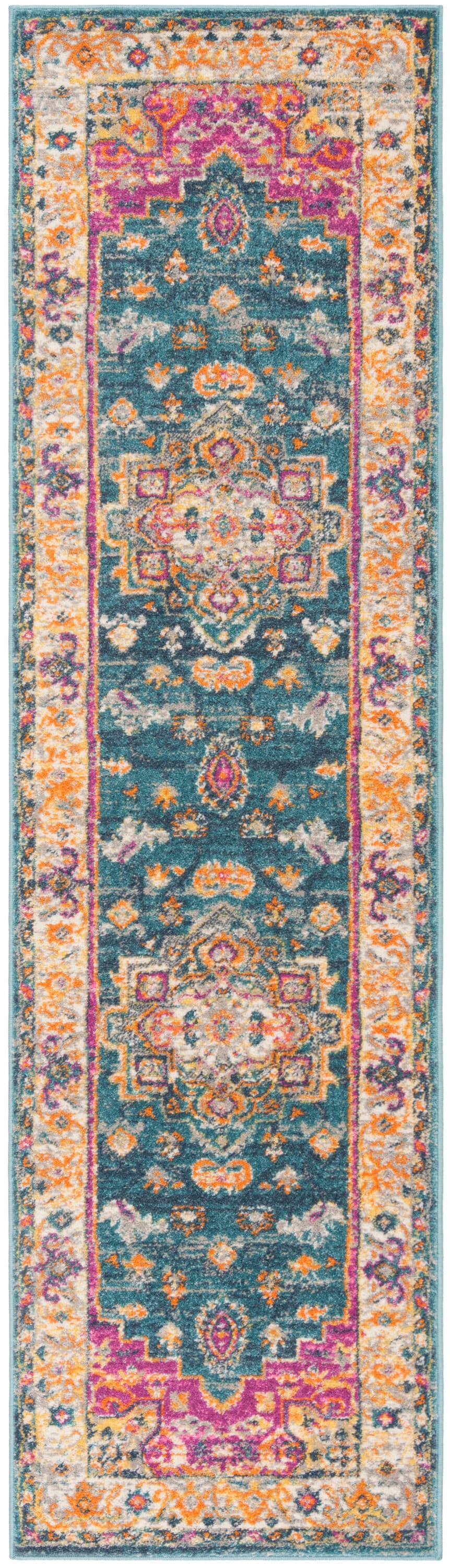 Reversible Hand-Knotted Easy Care Blue Runner Rug 2'3" X 10'