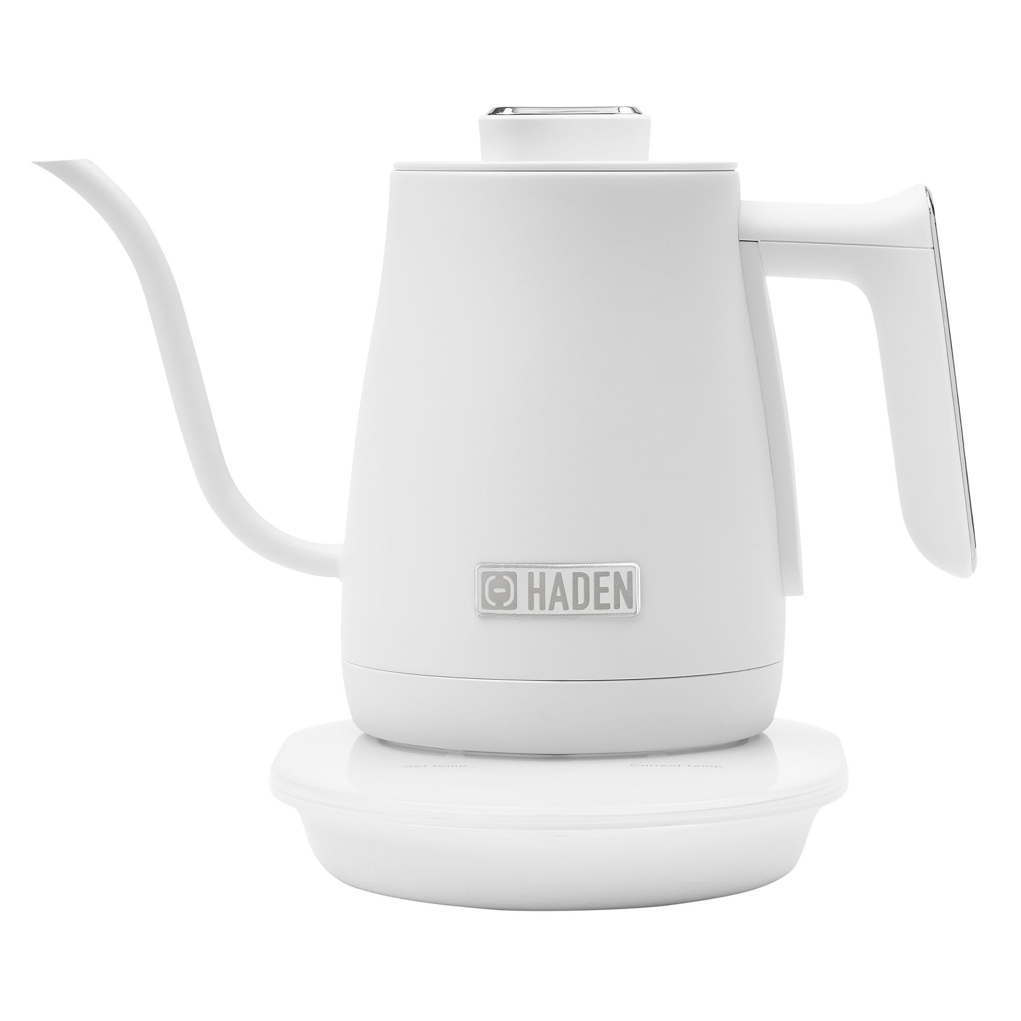 Haden Elevate pour-over coffee rituals with the Haden Gooseneck Kettle. Precise control 0.6L capacity 1200W heating 30-min keep-warm and safety features. Stylish stainless steel with ergonomic handle ensures a perfect brew. Compact and efficient. #405982