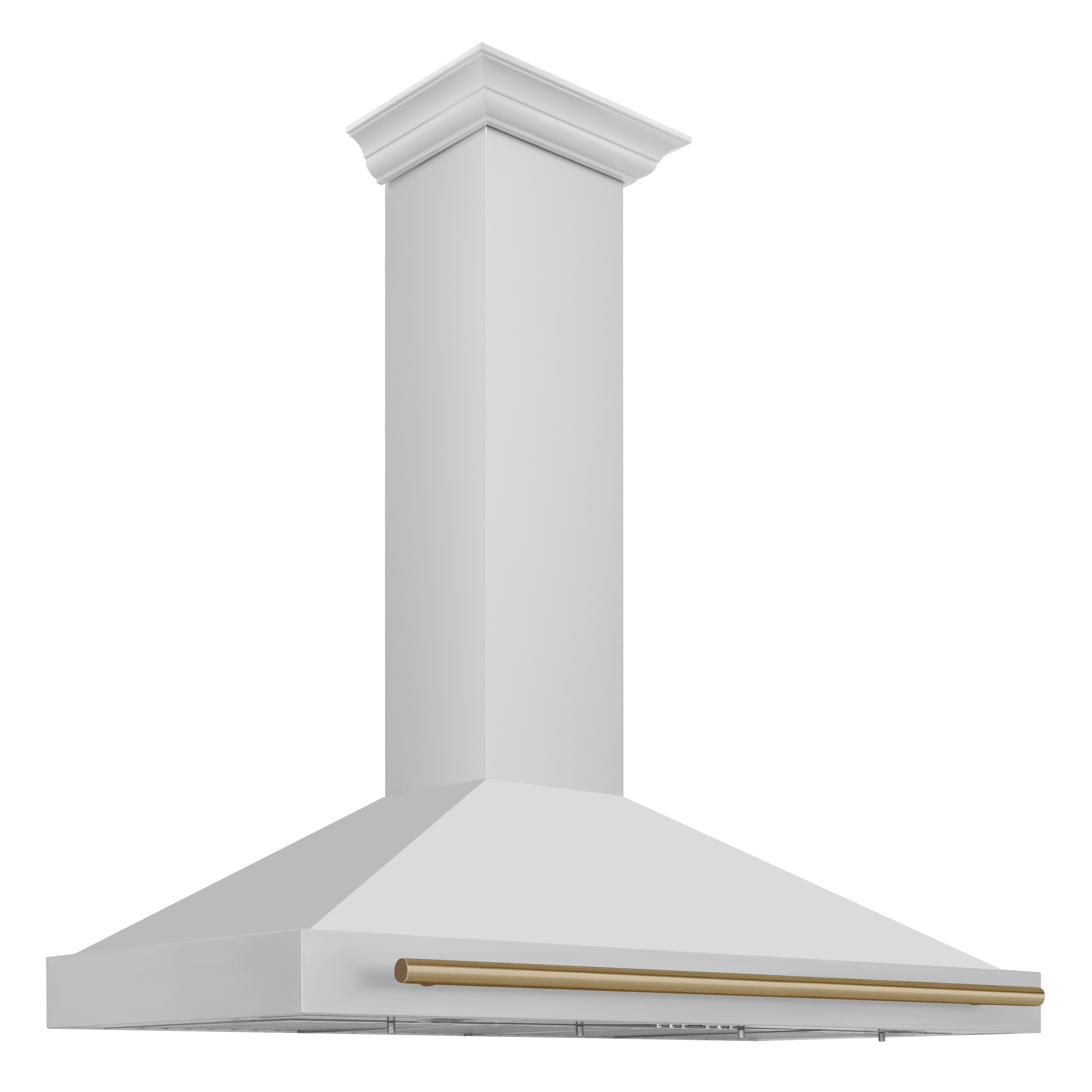 ZLINE KITCHEN & BATH KB4STZ-48-CB 48 inch Convertible 400-CFM Recirculating Stainless Steel with Champagne Bronze Handle Wall-Mounted Range Hood