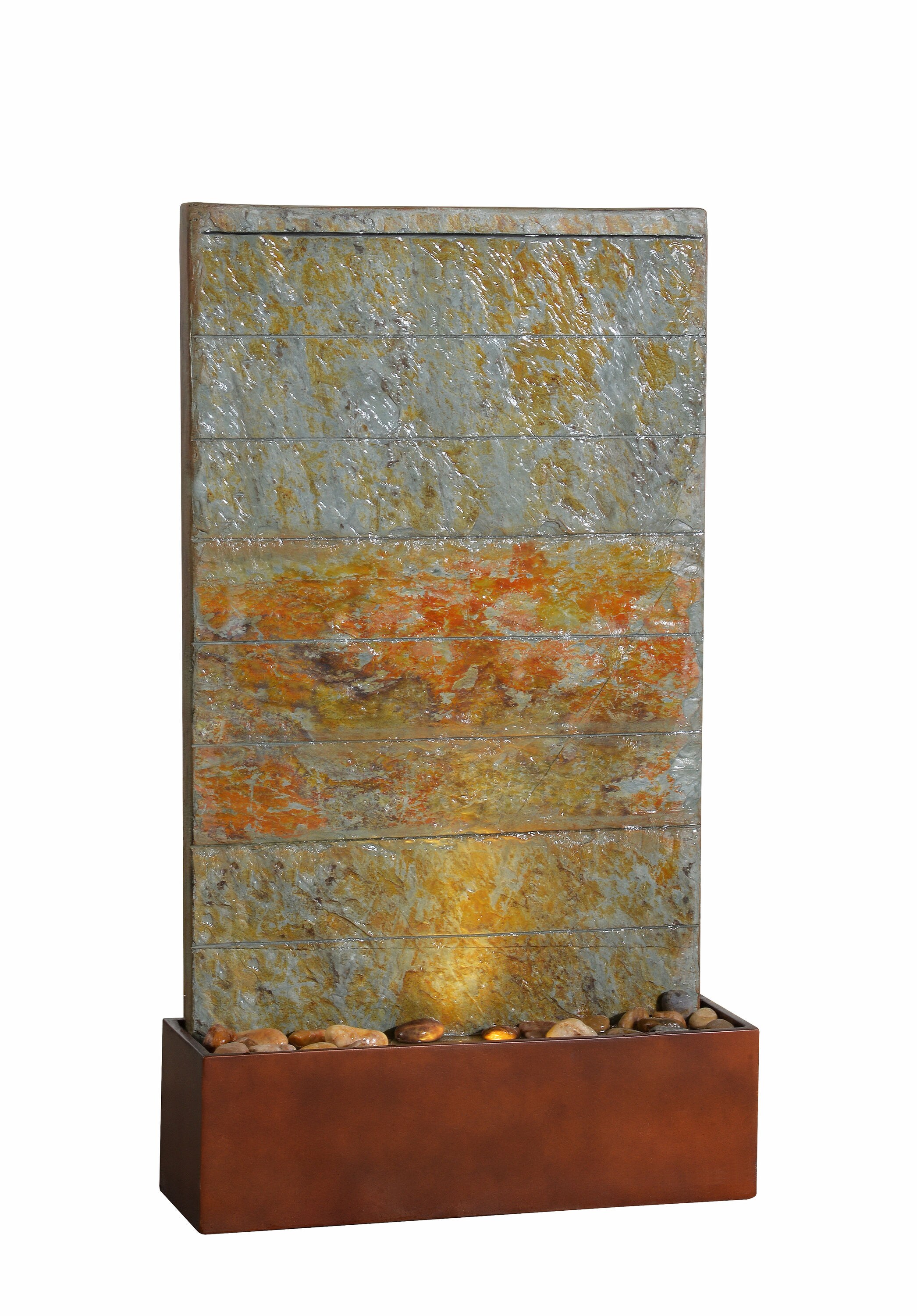 North Star Designs NSD10045 33-in H Stone Rock Waterfall Fountain Outdoor Fountain Pump Included