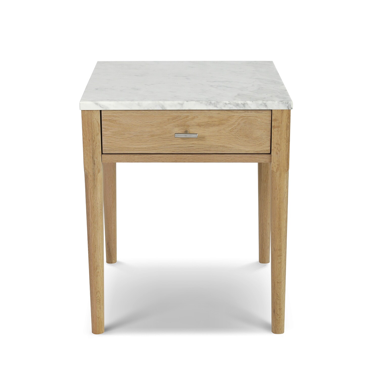 white granite side table