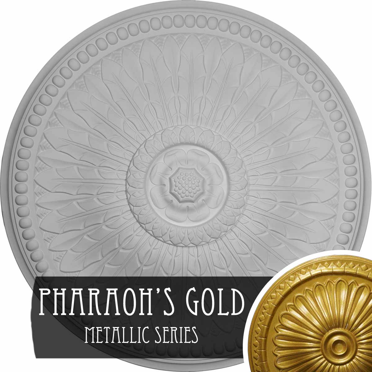 Ekena Millwork CM42SPPGS Springtime 42.5-in W x 42.5-in L Painted Pharaohs Gold Polyurethane Whole Ceiling Medallion