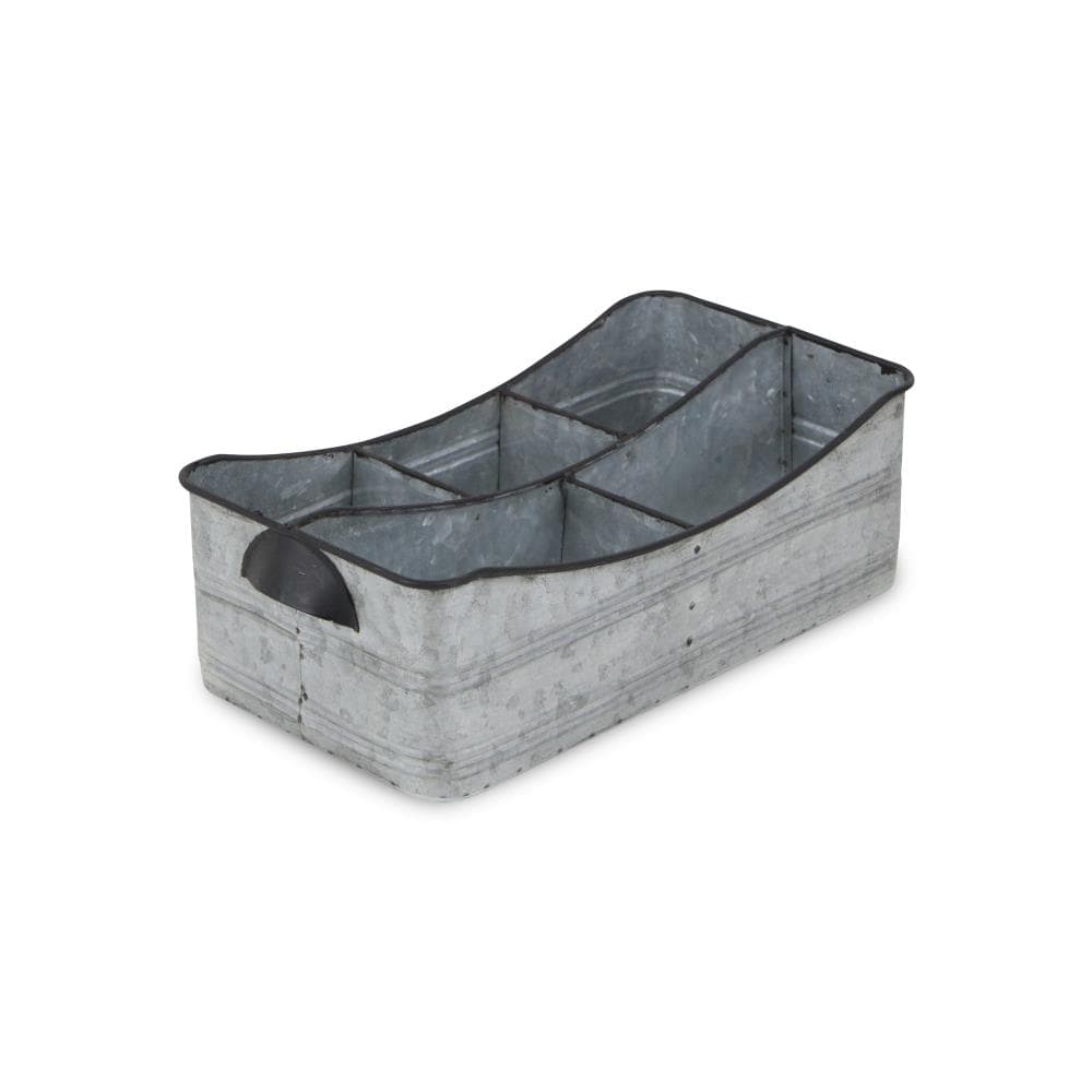 Cheung's FP-4540 Trays and Caddies 8.25-in x 16.5-in Silver 6 Divided Rectangle Serving Caddy