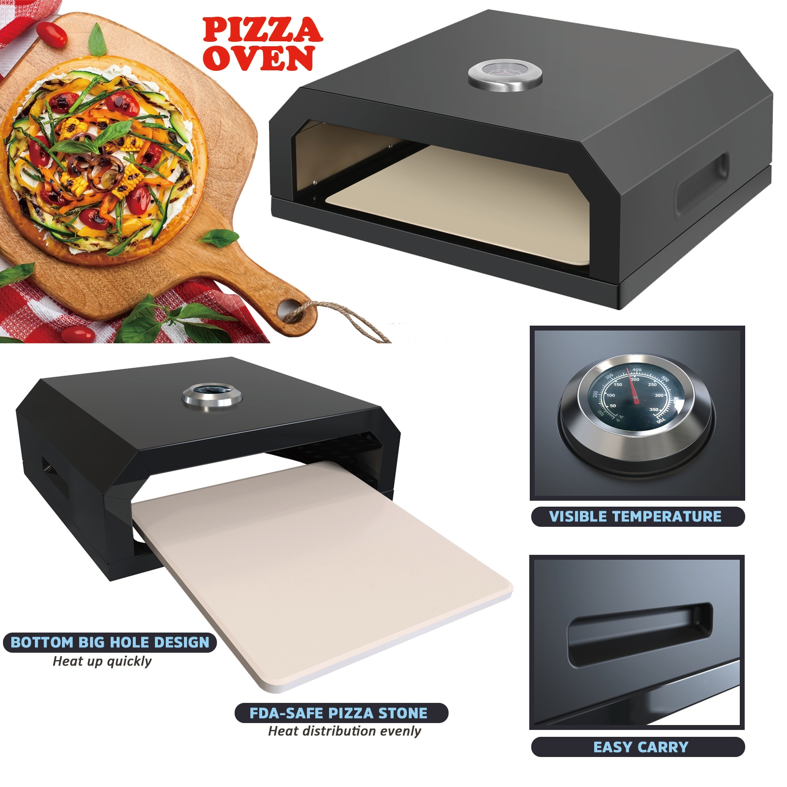 Ninja Woodfire 8-in-1 Outdoor Oven, Roaster, Pizza Oven & BBQ Smoker OO101