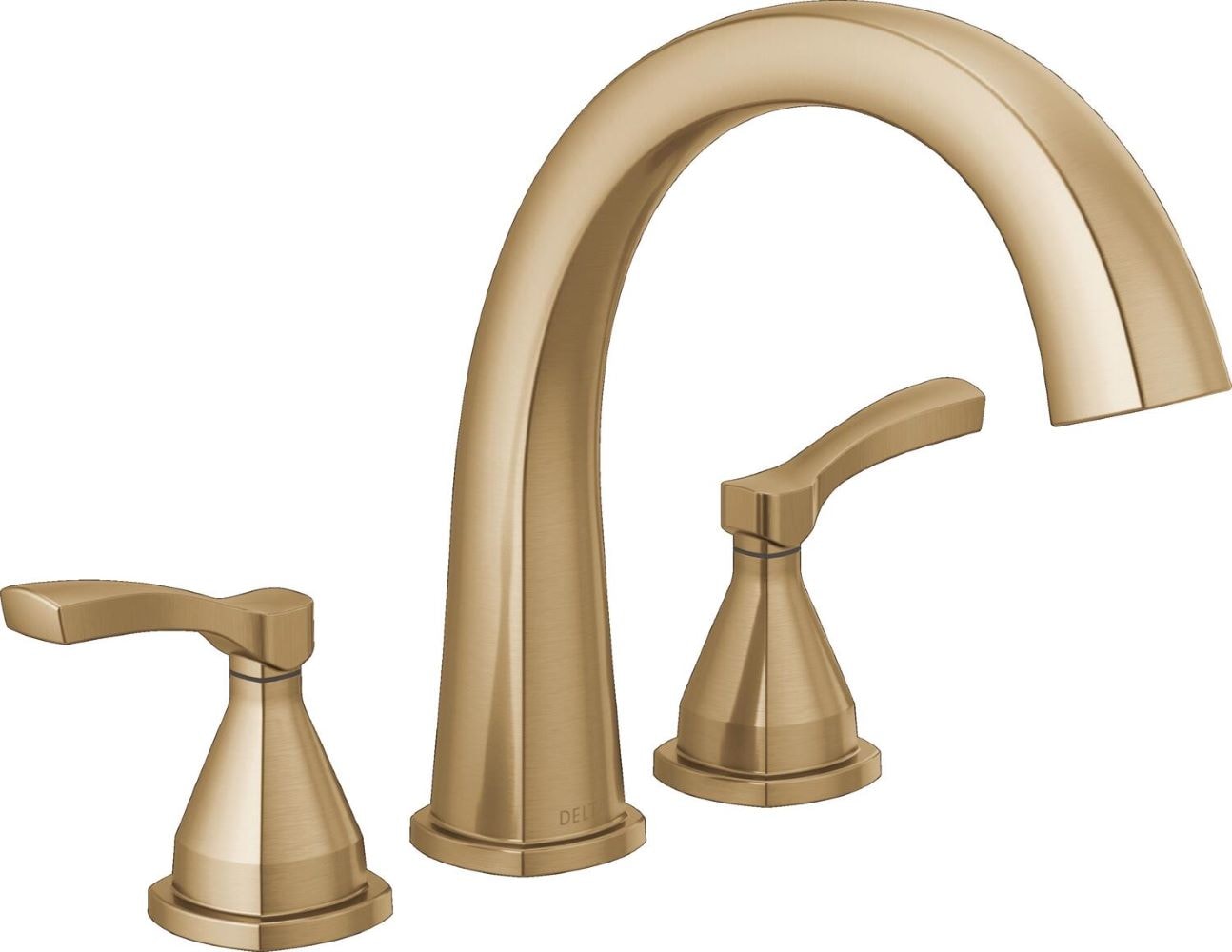 Delta T2777-CZ-PR Lumicoat Champagne Bronze 2-handle Deck-mount Roman High-arc Bathtub Faucet