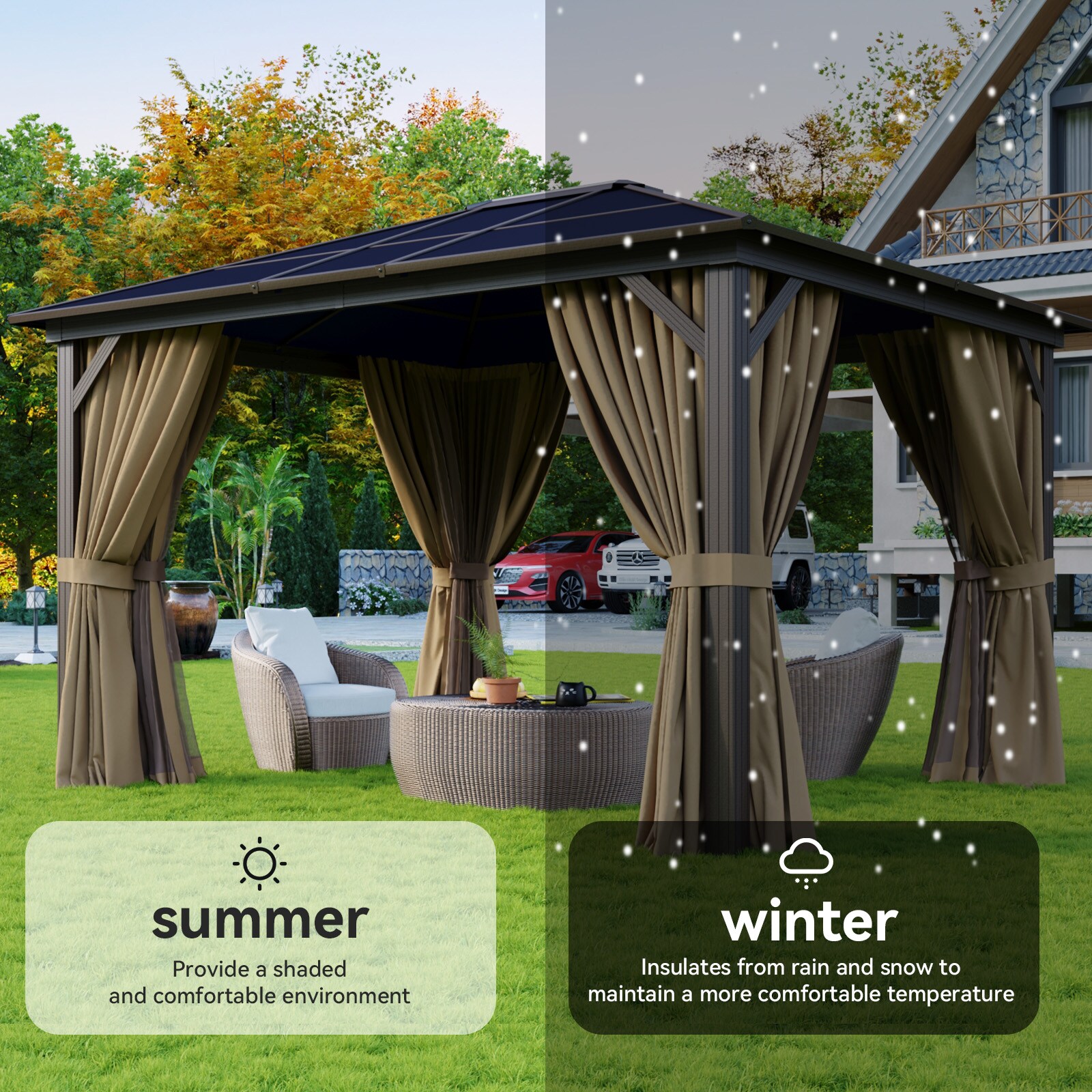 AOXUN AX-405B34 Wood-Resin-Gazebos - View #9