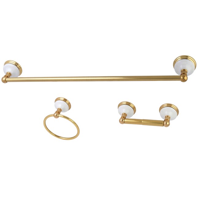 Kingston Brass 3-Piece Victorian Polished Brass Decorative Bathroom Hardware Set Kingston Brass 3-Piece Victorian Polished Brass Decorative Bathroom Hardware Set