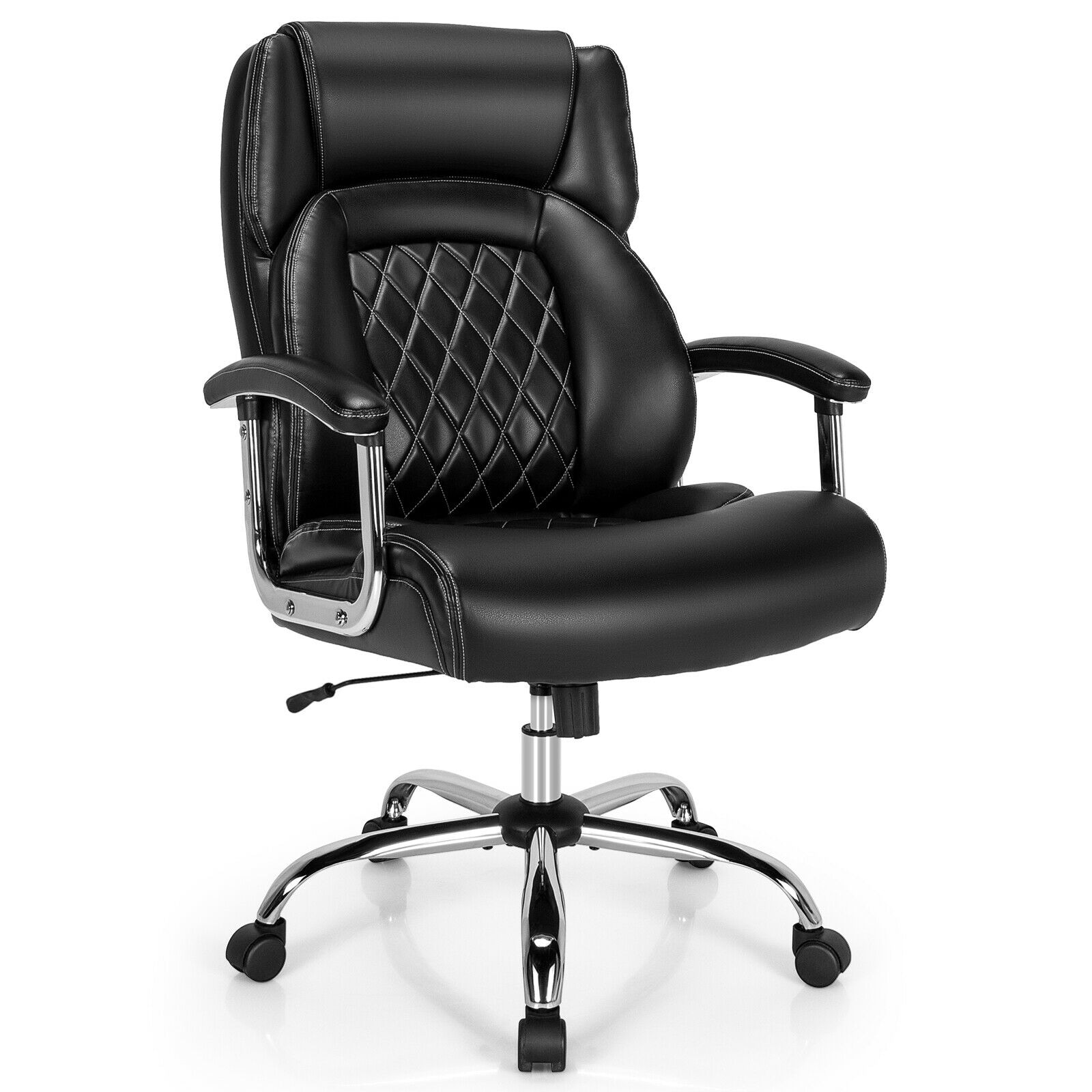 Volenca - Big and Tall Executive Office Chair with Headrest and 500-lb Capacity Faux Leather Seat