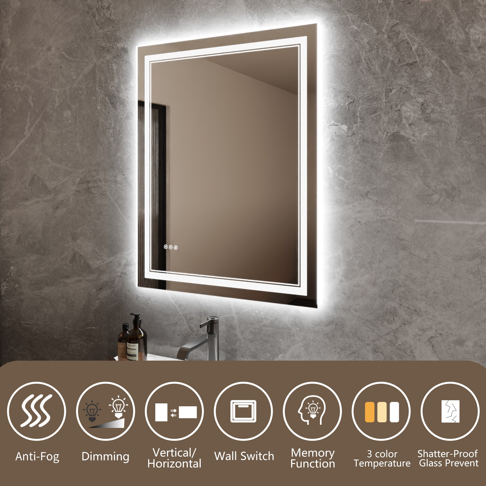 Bayfeve BFXB-7S3240-MIR Framed-Bath-Mirrors - View #6