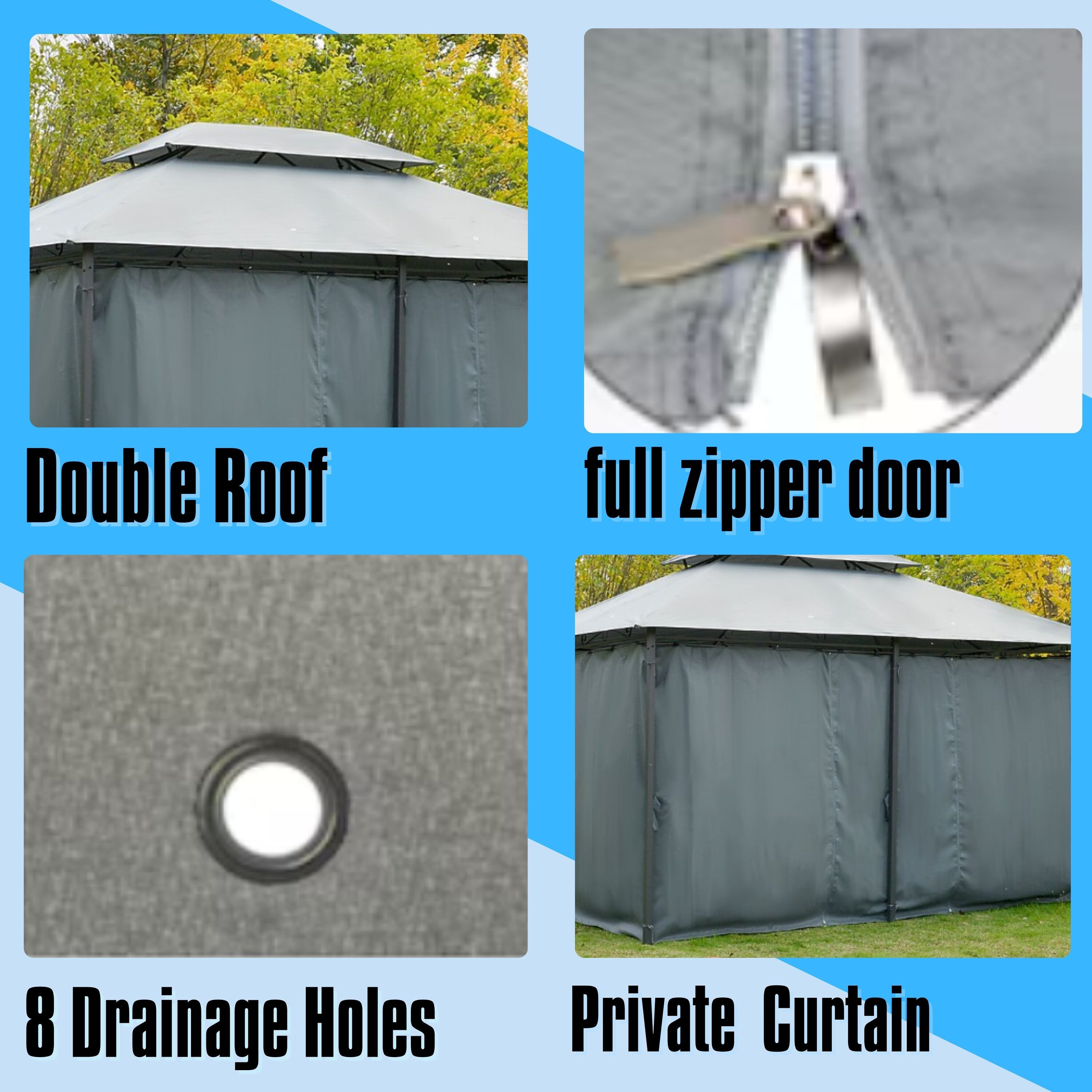 ToolCat BZ2-16-PW Wood-Resin-Gazebos - View #2