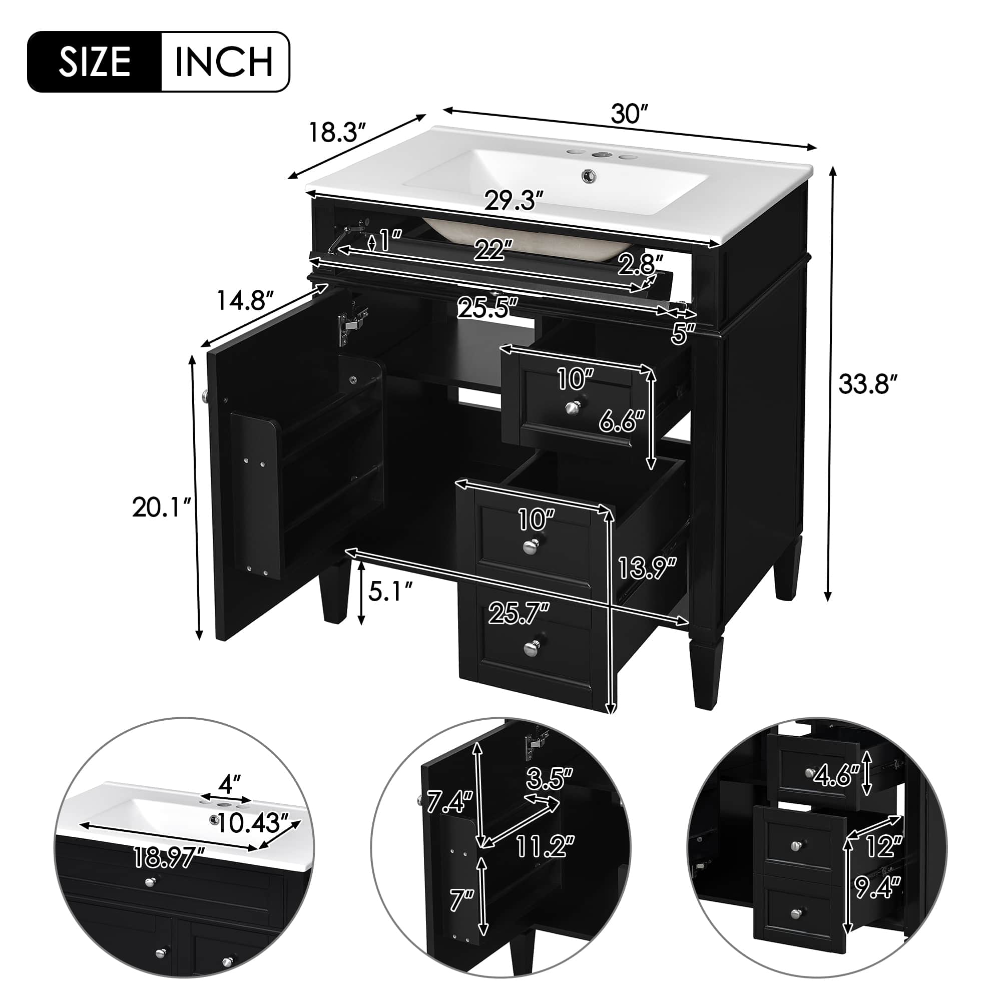 Vynxaria LEXY1343-DJYS-SZT113 Bath-Vanity-Combo - View #9