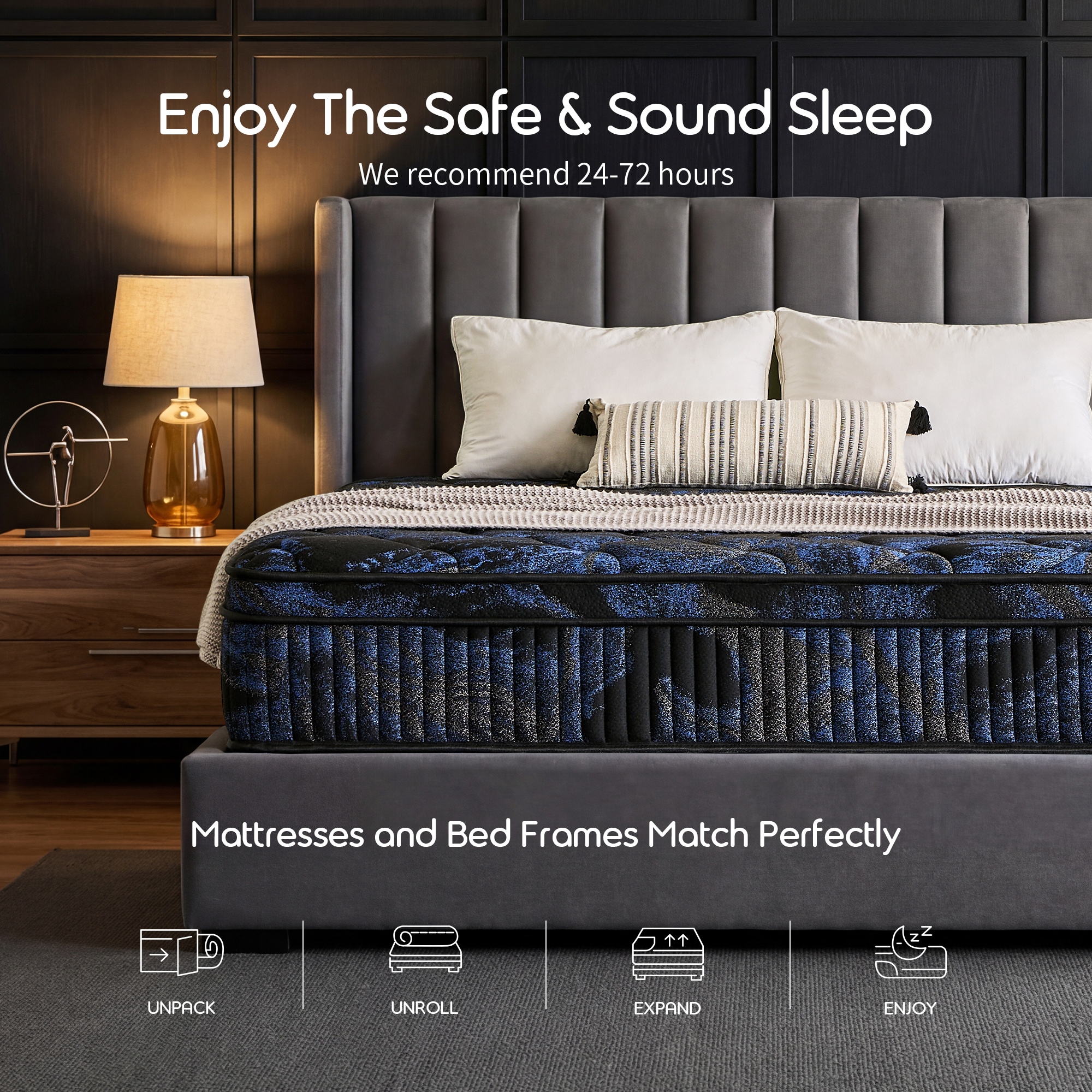 12-in Medium King Hybrid Memory Foam/Coil Blend Mattress in a Box with ...
