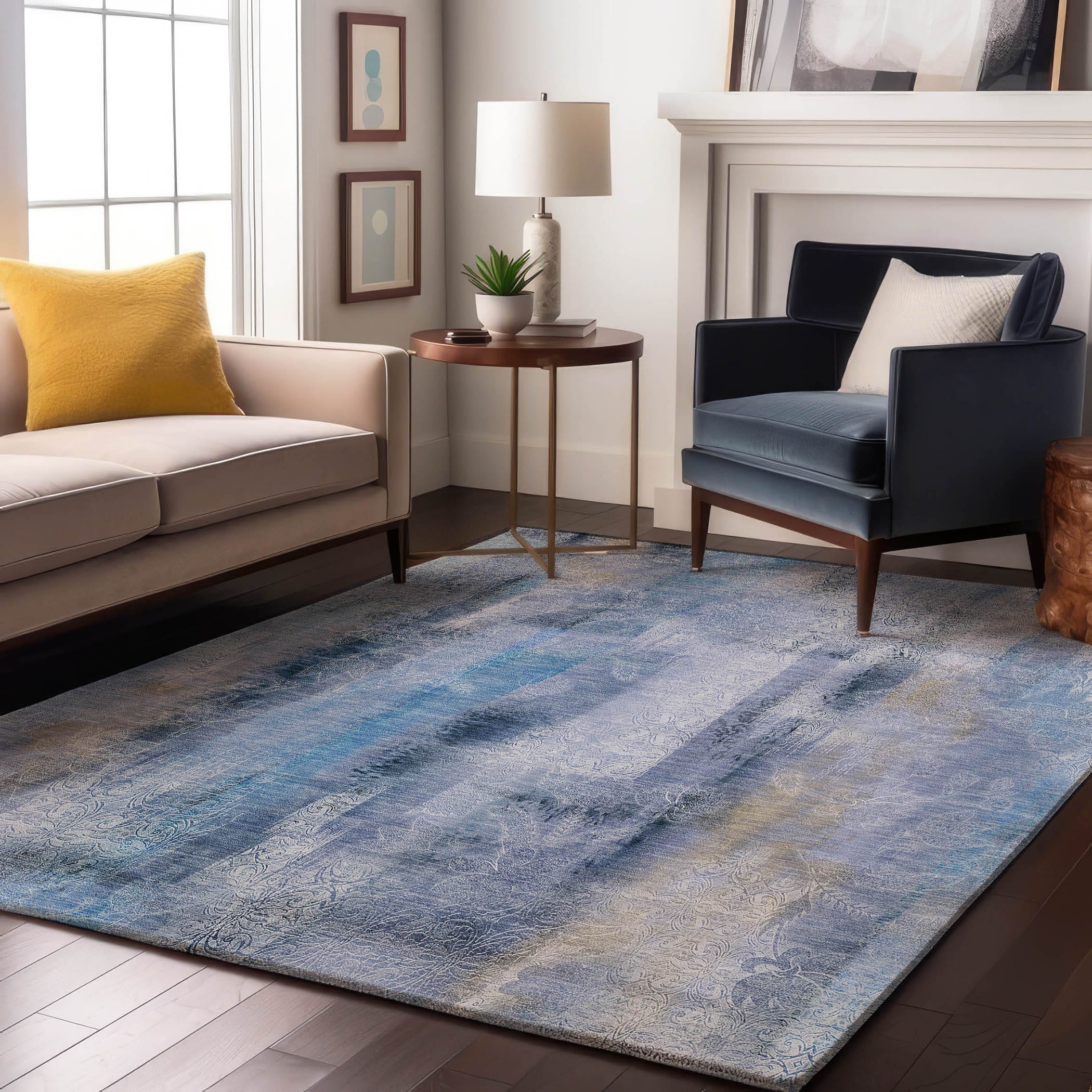 Addison Rugs AMF541NA30X46 Mayfield AMF541NA 2 x 3 (ft) Loomed Polyester Navy Rectangular Indoor Geometric Machine washable Area rug