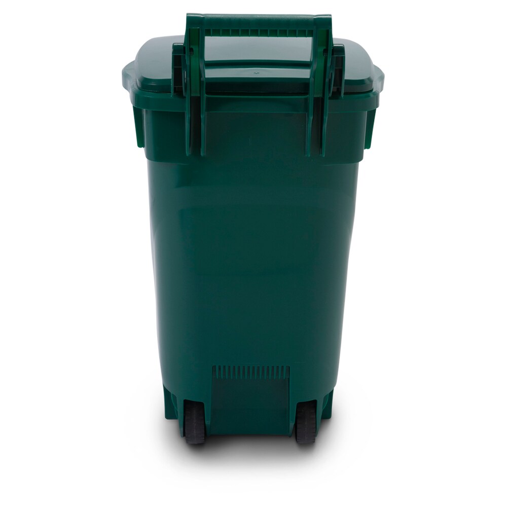 Toter 24 gal. Lime Green Organics Trash Can with Two Wheels and Black Lid