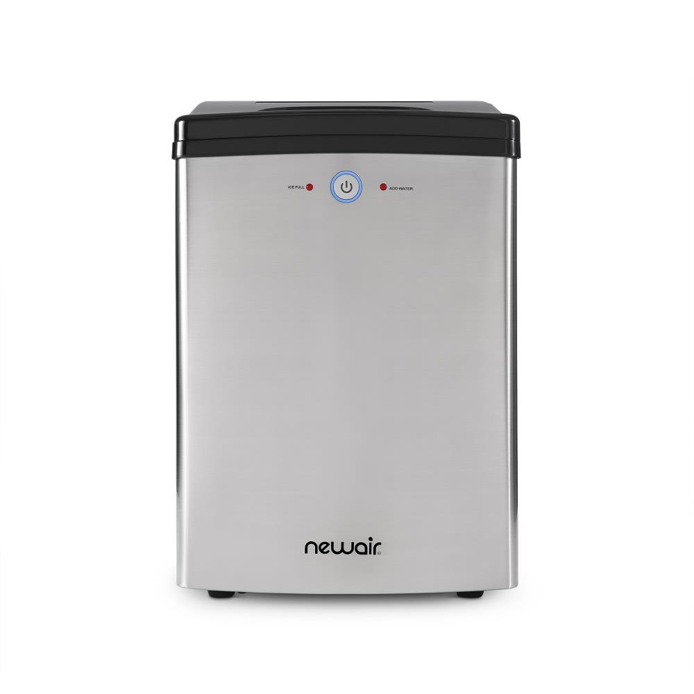 NewAir 40-lb Flip-up Door Countertop or Portable Nugget Ice Maker  (Stainless Steel) at