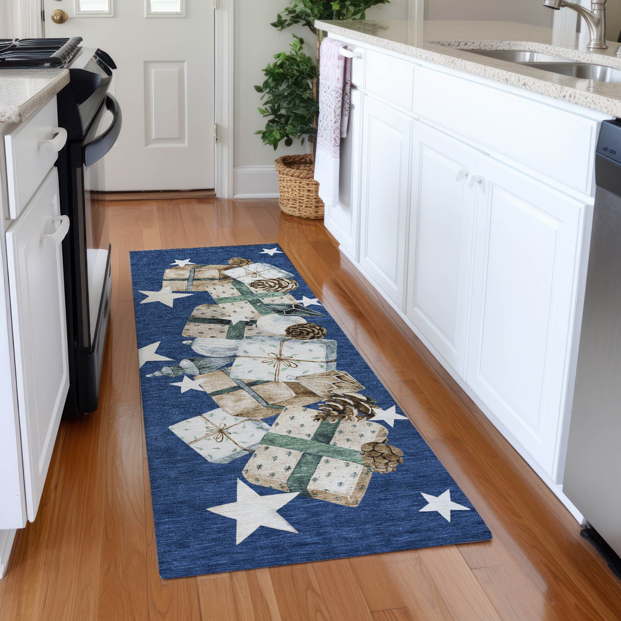 Addison Rugs ACN1825NA2X8 Chantille ACN1825NA 2 x 7 (ft) Loomed Navy Rectangular Indoor/Outdoor Machine washable Pet Friendly Area rug
