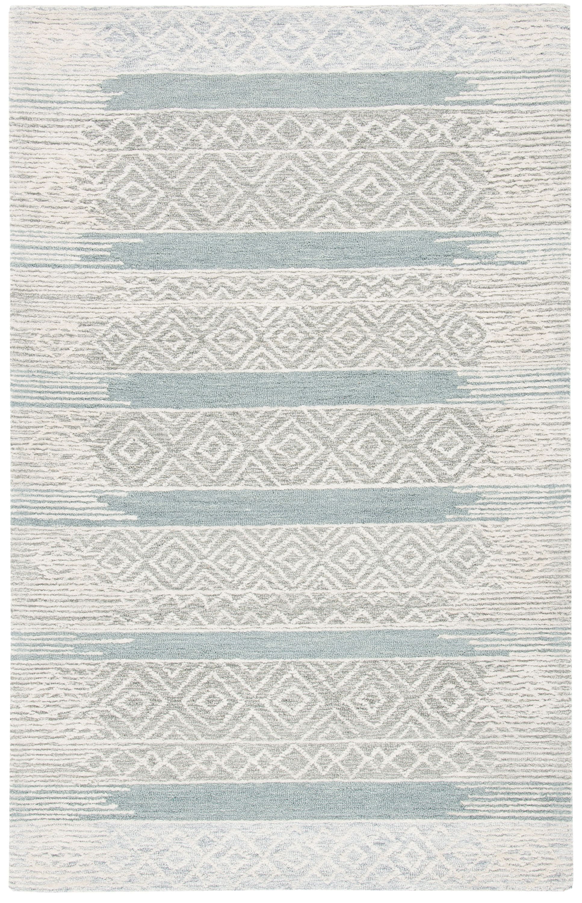 Safavieh MET804F-6 Metro Drofn 6 x 9 (ft) Tufted Wool Natural/Light Gray Rectangular Indoor Abstract French Country Area rug