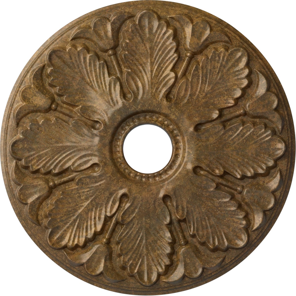 Ekena Millwork CM24MIRZS Milan 24.5-in W x 24.5-in L Painted Rubbed Bronze Polyurethane Whole Ceiling Medallion