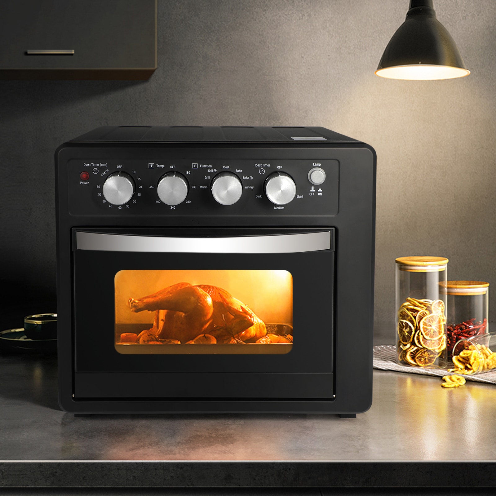 Maocao Hoom 8-Slice Black Convection Toaster Oven Automatic Shut-off (1500-Watt) MZHAZ2F7 Sansujyuku sansujyuku.com