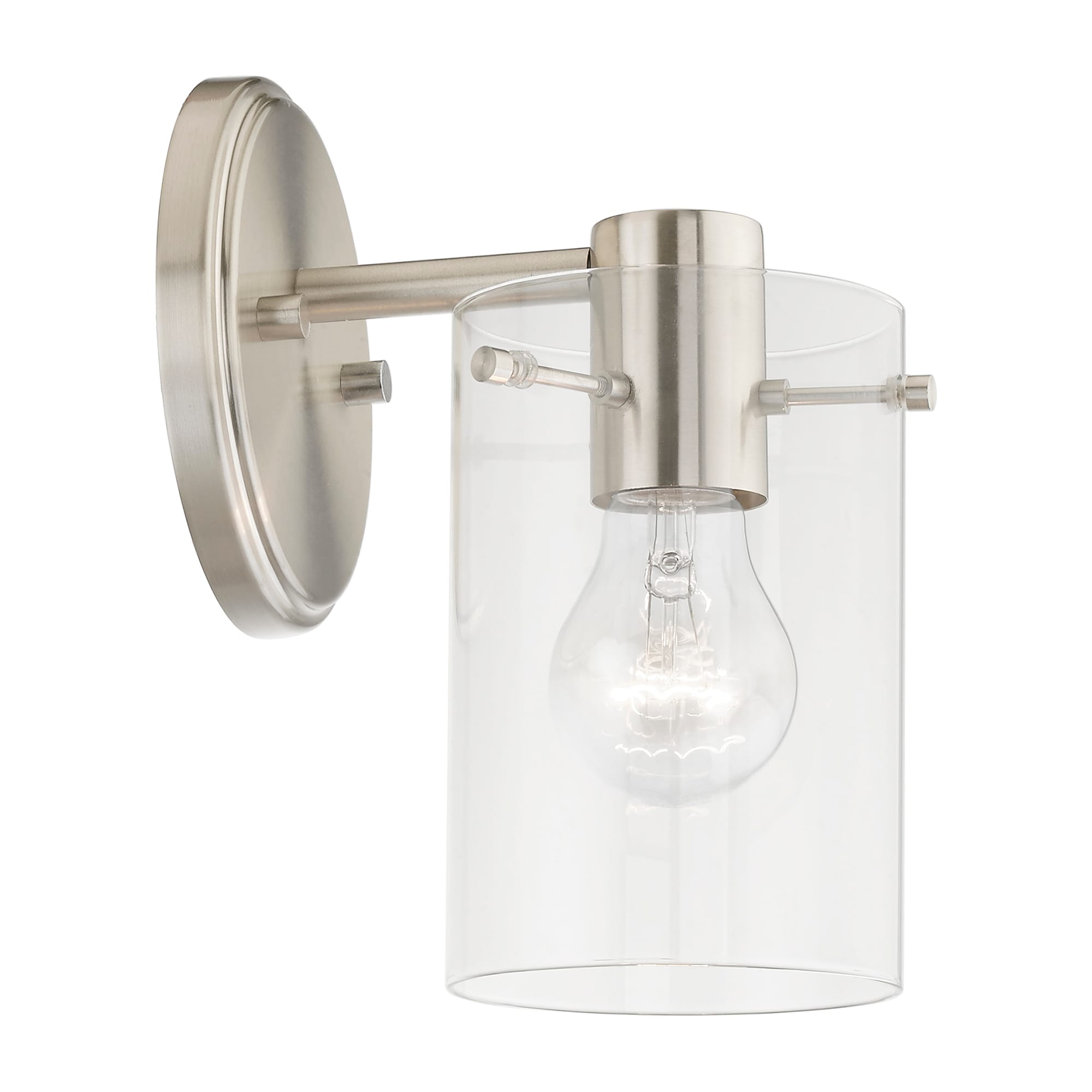 Munich Sleek Brushed Nickel Transitional 1-Light Sconce