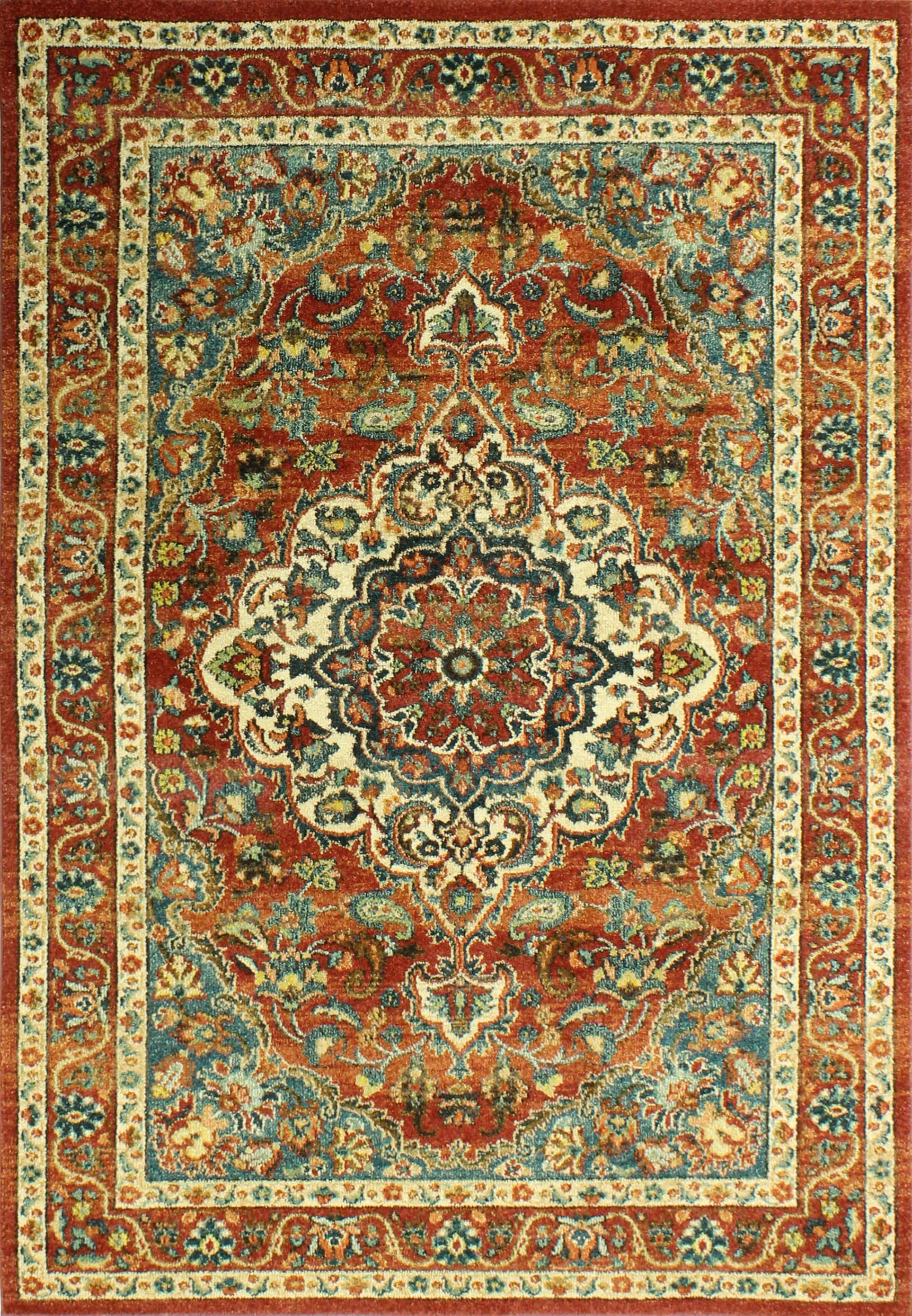 Bashian 649652242972 4 x 6 (ft) Polypropylene Rust Rectangular Indoor Floral/Botanical Rustic Area rug