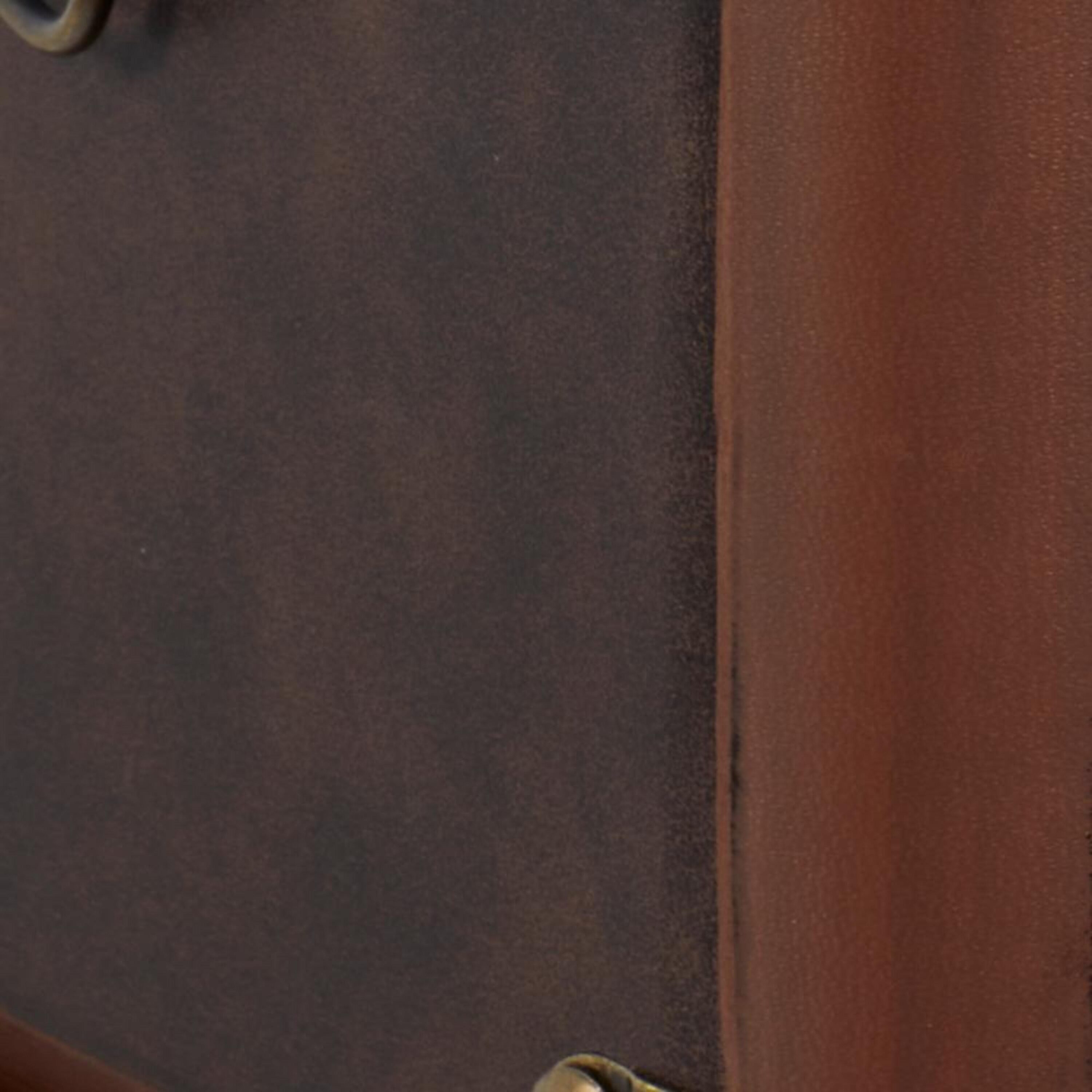 Brown Leather Rectangular Storage Trunk Set with Vintage Accents, 3-Pieces