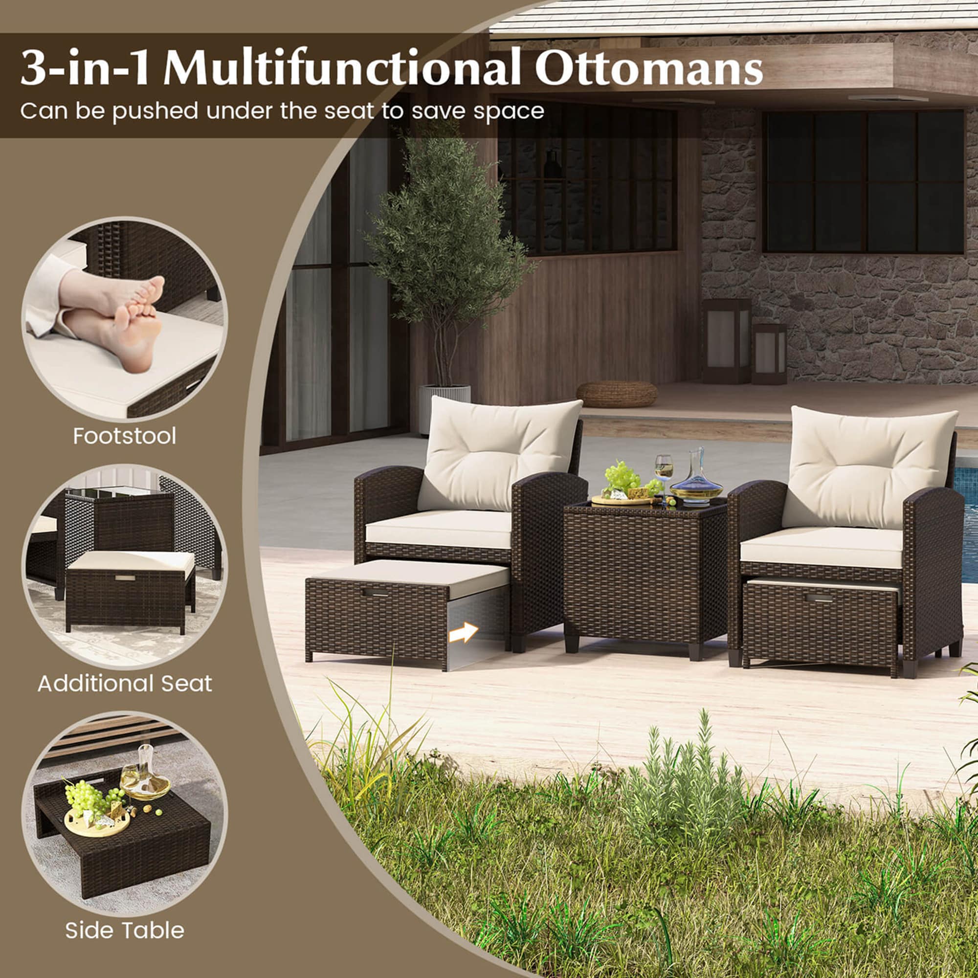 Costway HCST02118 Patio-Conversation-Sets - View #5
